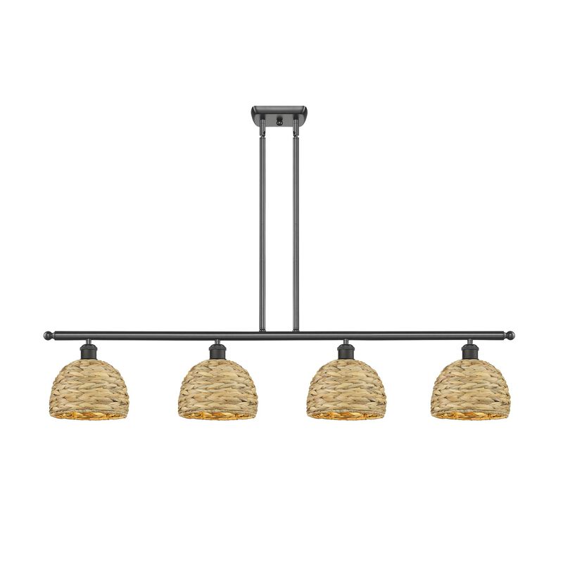 Bruno Marashlian Woven Rattan 48 Inch Linear Suspension Light by Innovations Lighting