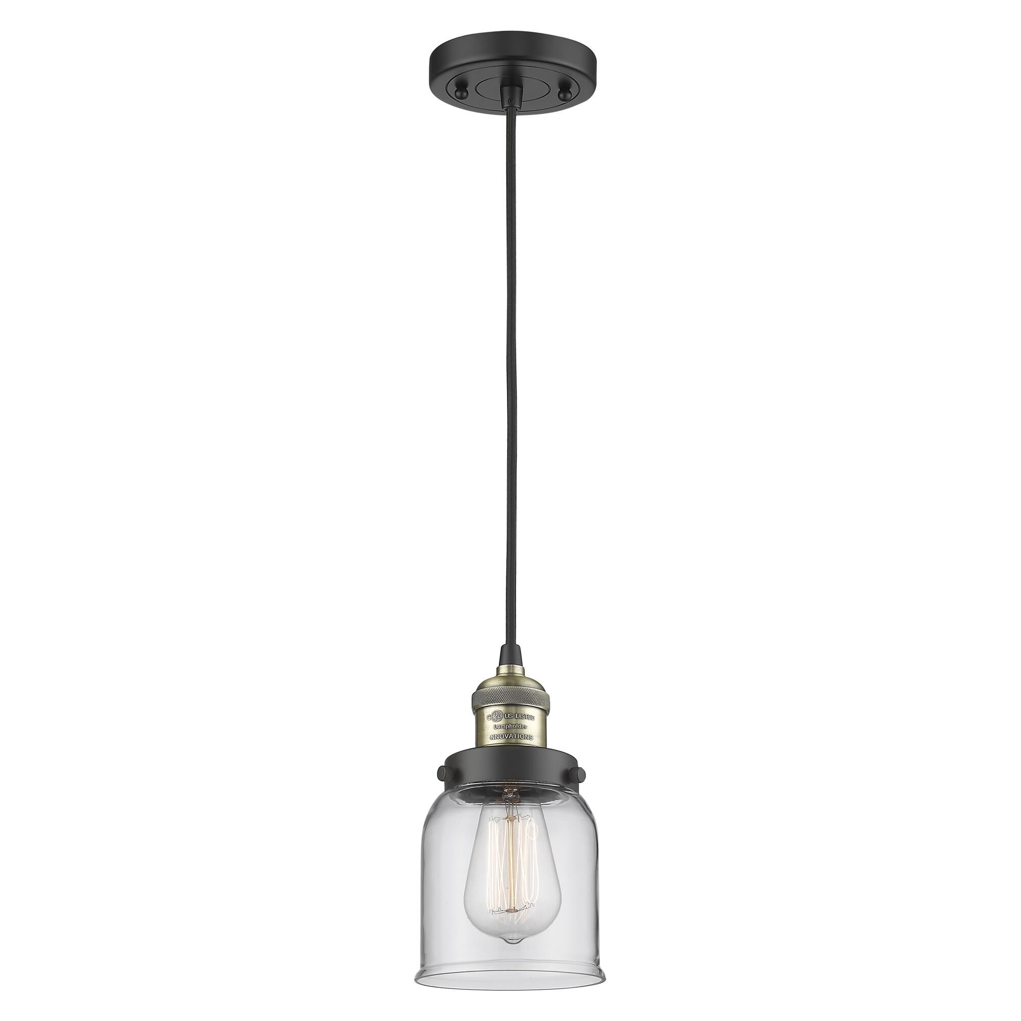 Shown in Black Antique Brass finish and Clear glass