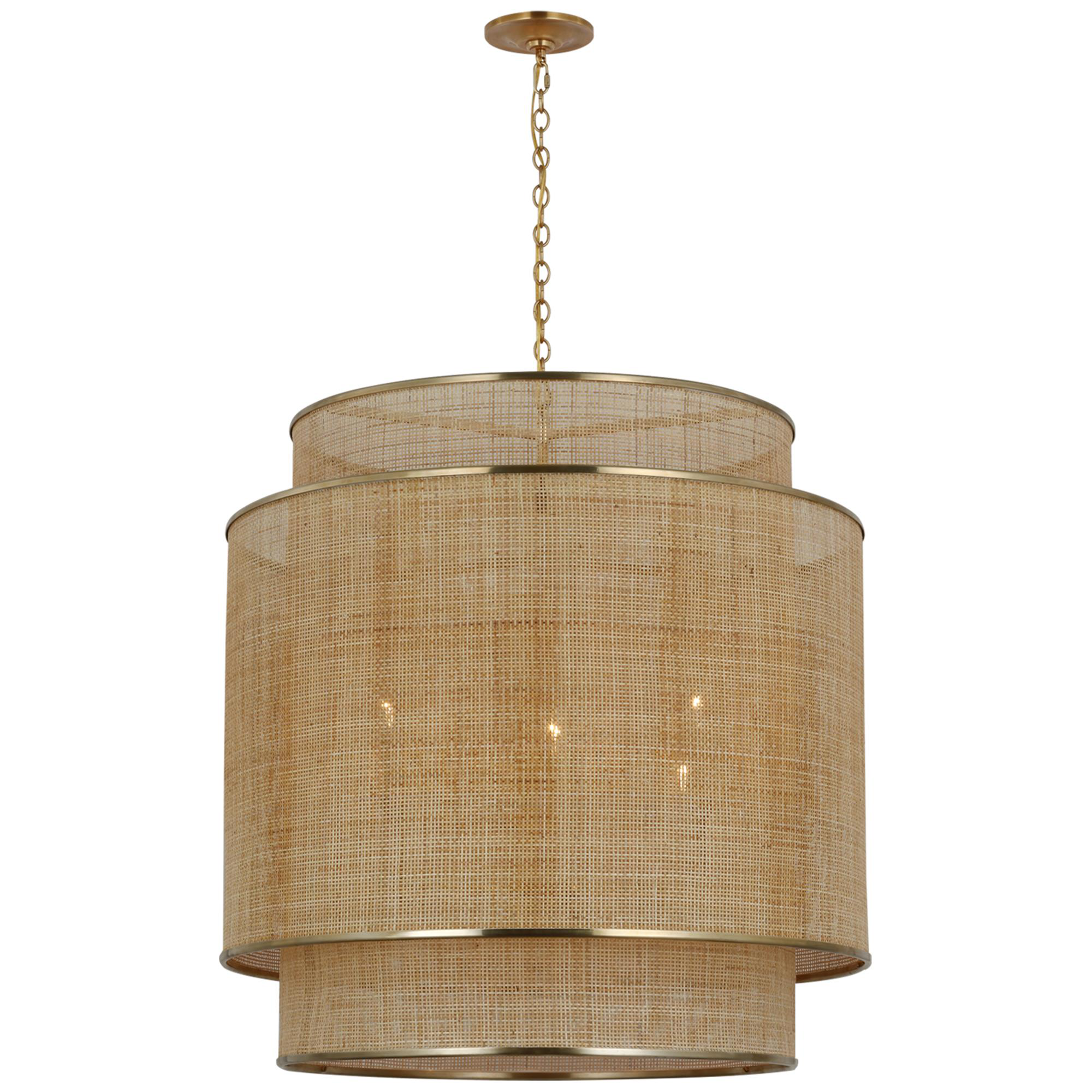 Shown in Soft Brass and Natural Rattan Caning finish