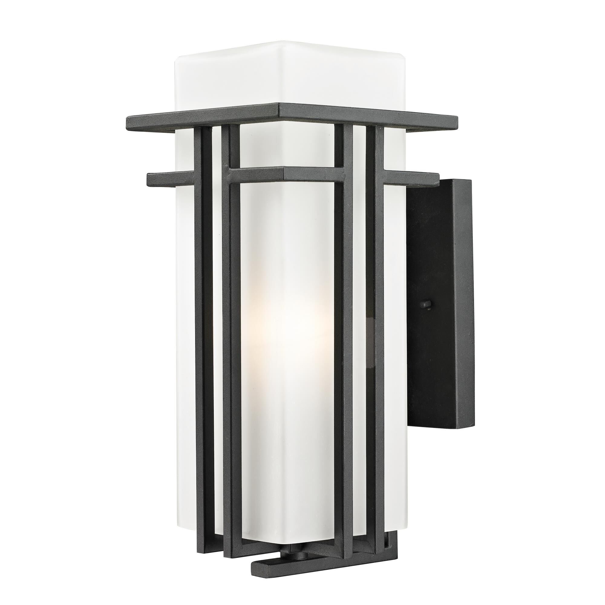 Shown in Black finish and Glass shade
