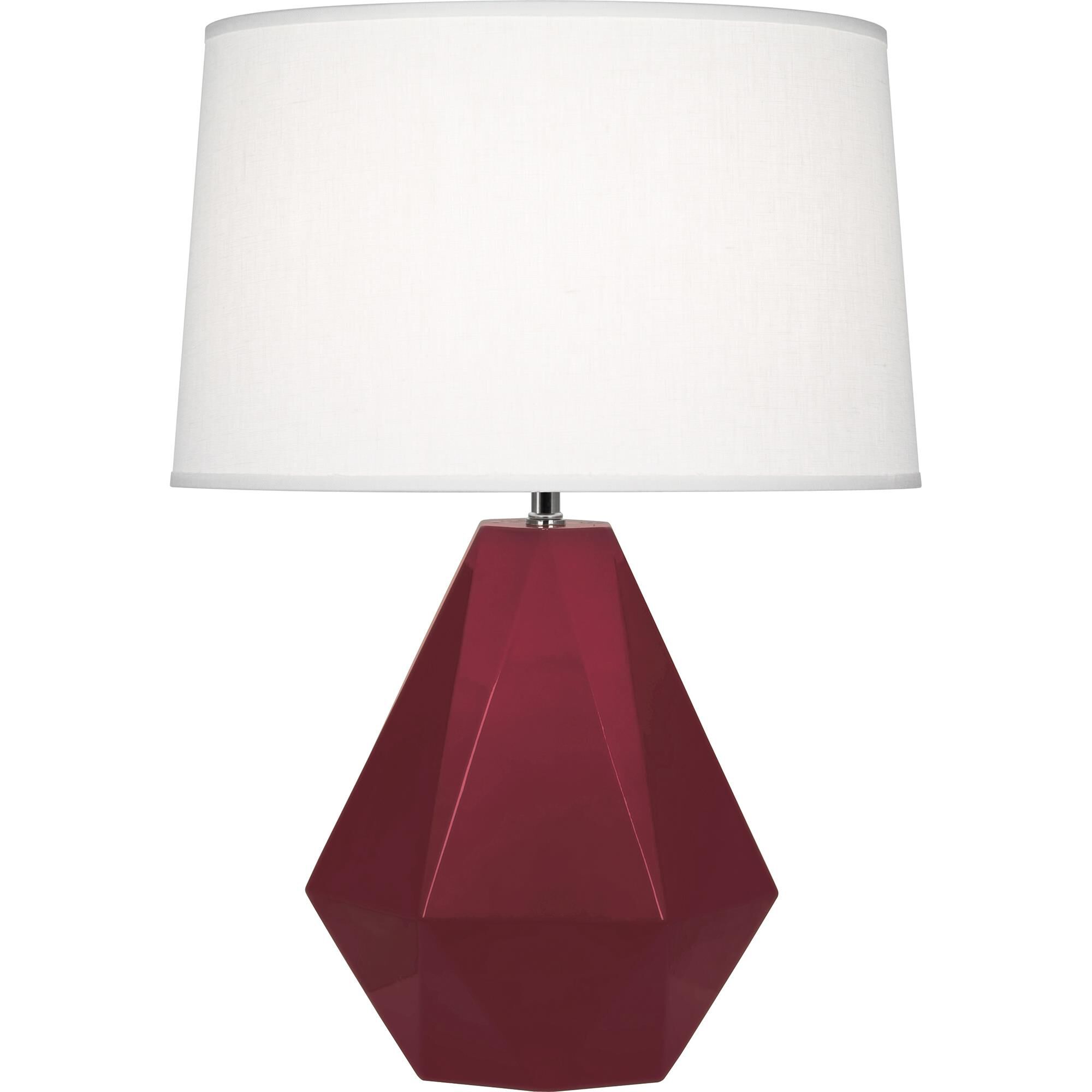 Shown in Sugar Plum finish and Off White shade and Polished Nickel accent