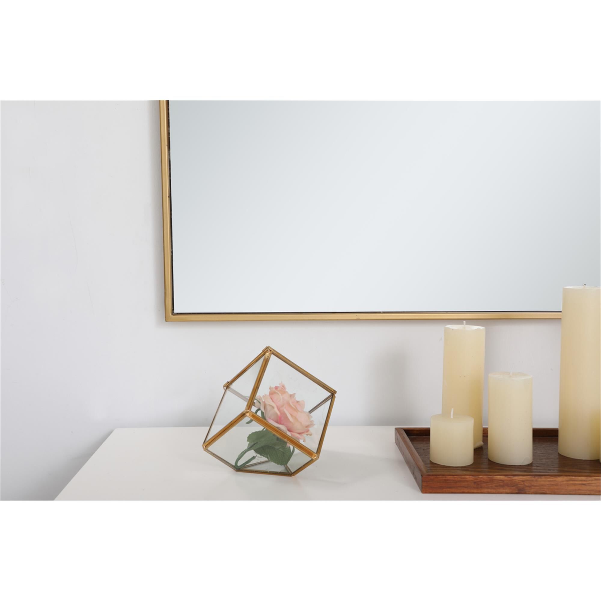 Shown in Black finish and Clear Mirror Beveled glass
