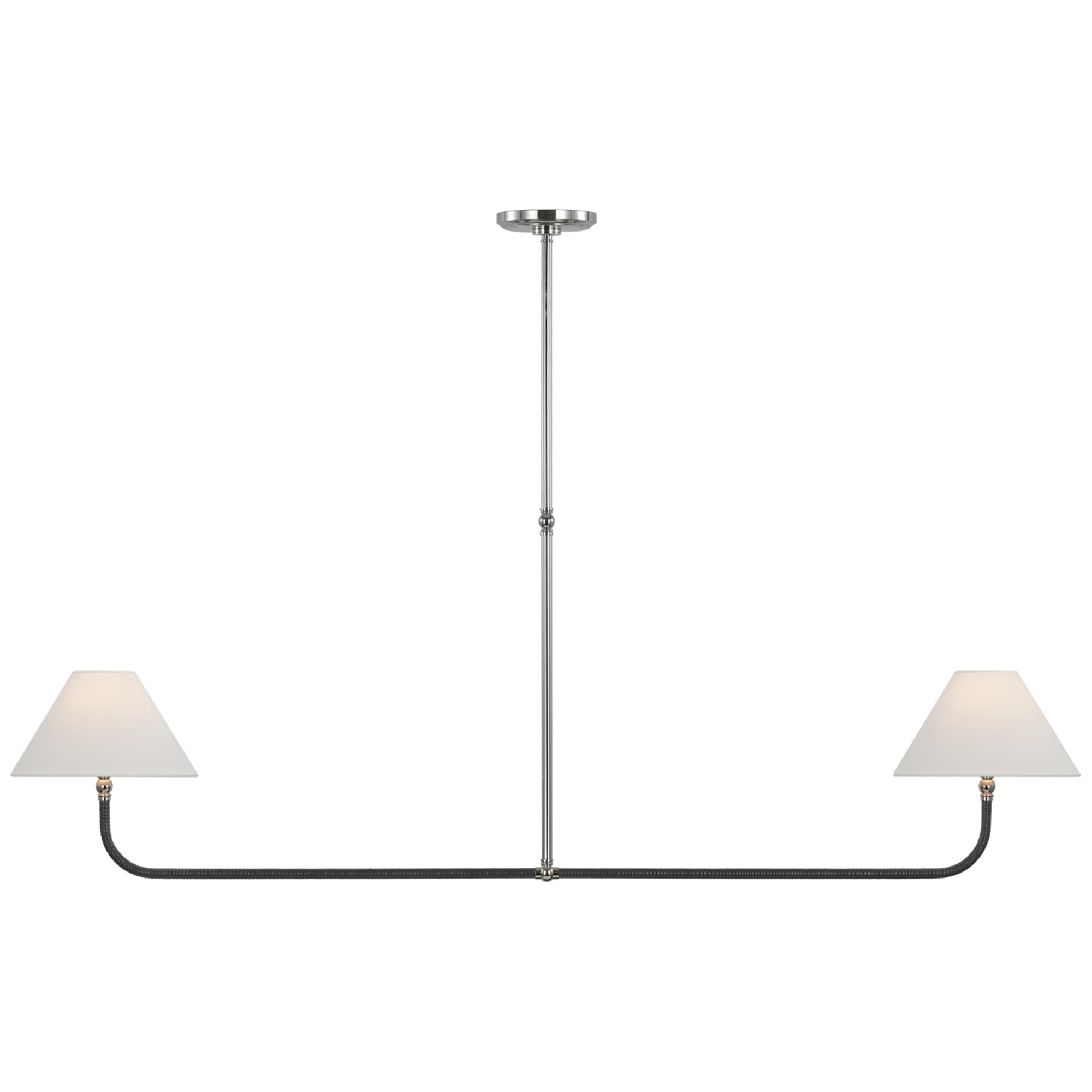 Shown in Polished Nickel and Black Rattan finish