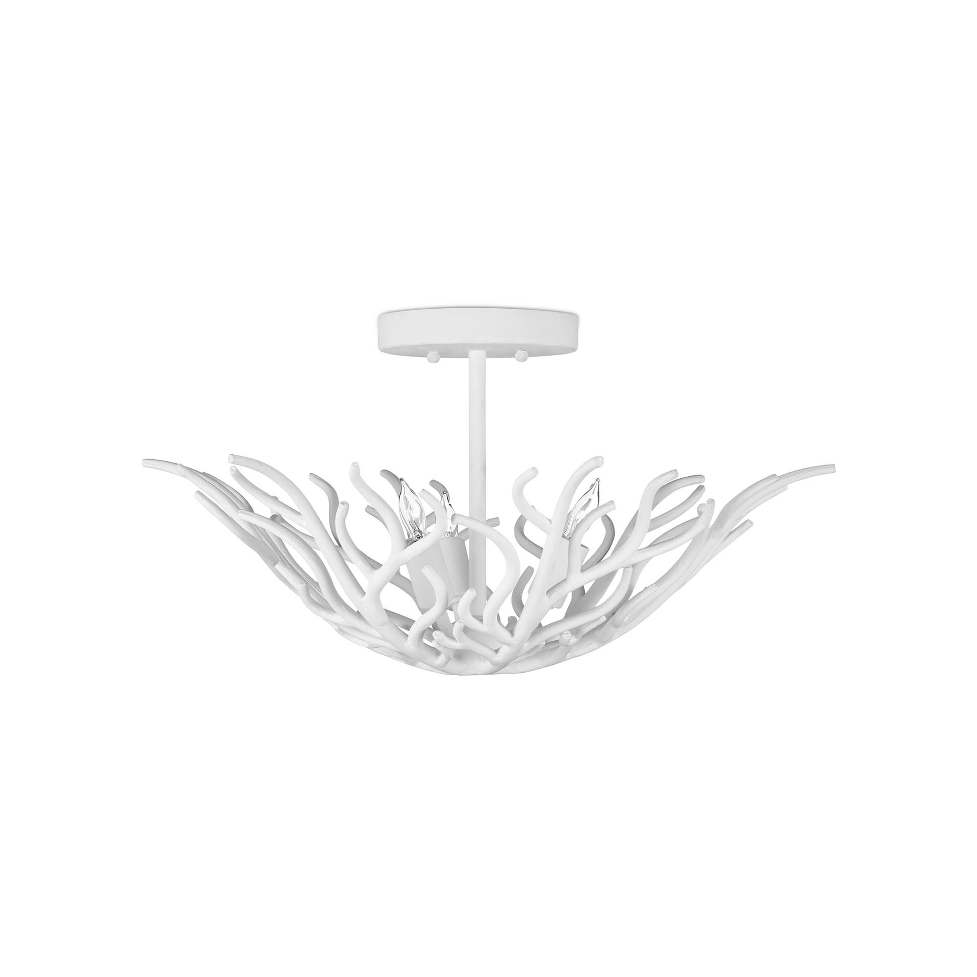 Snowfall 22 Inch 3 Light Semi Flush Mount,
