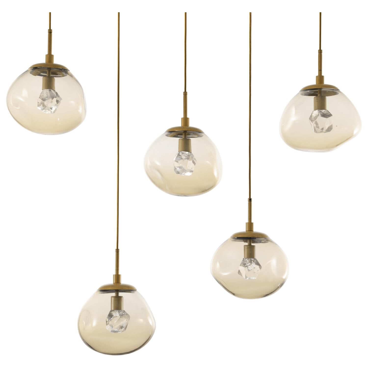 Shown in Gilded Brass finish and Zircon Inner Amber Outer glass