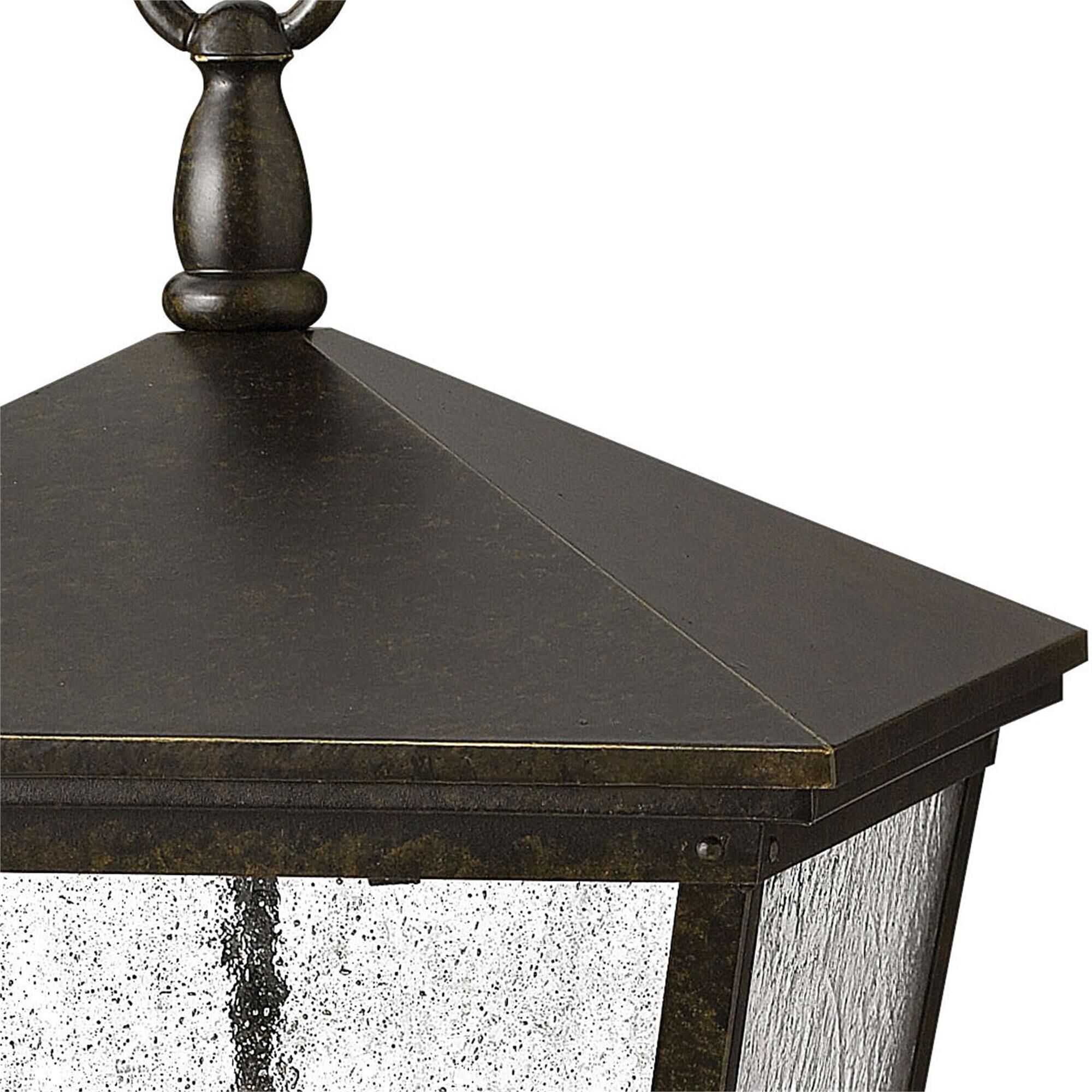 Shown in Regency Bronze finish and Clear Seedy glass