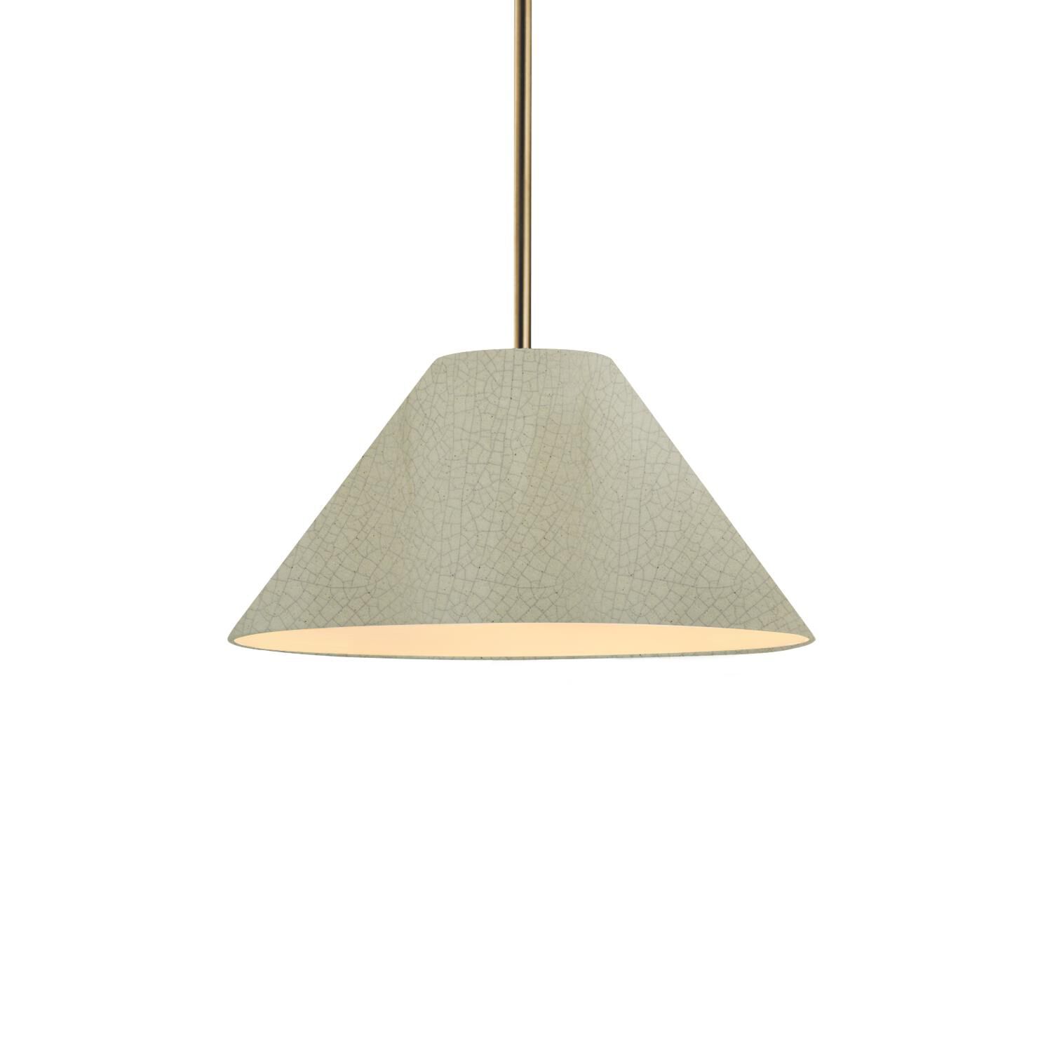 Shown in Antique Brass finish and Celadon Green Crackle shade