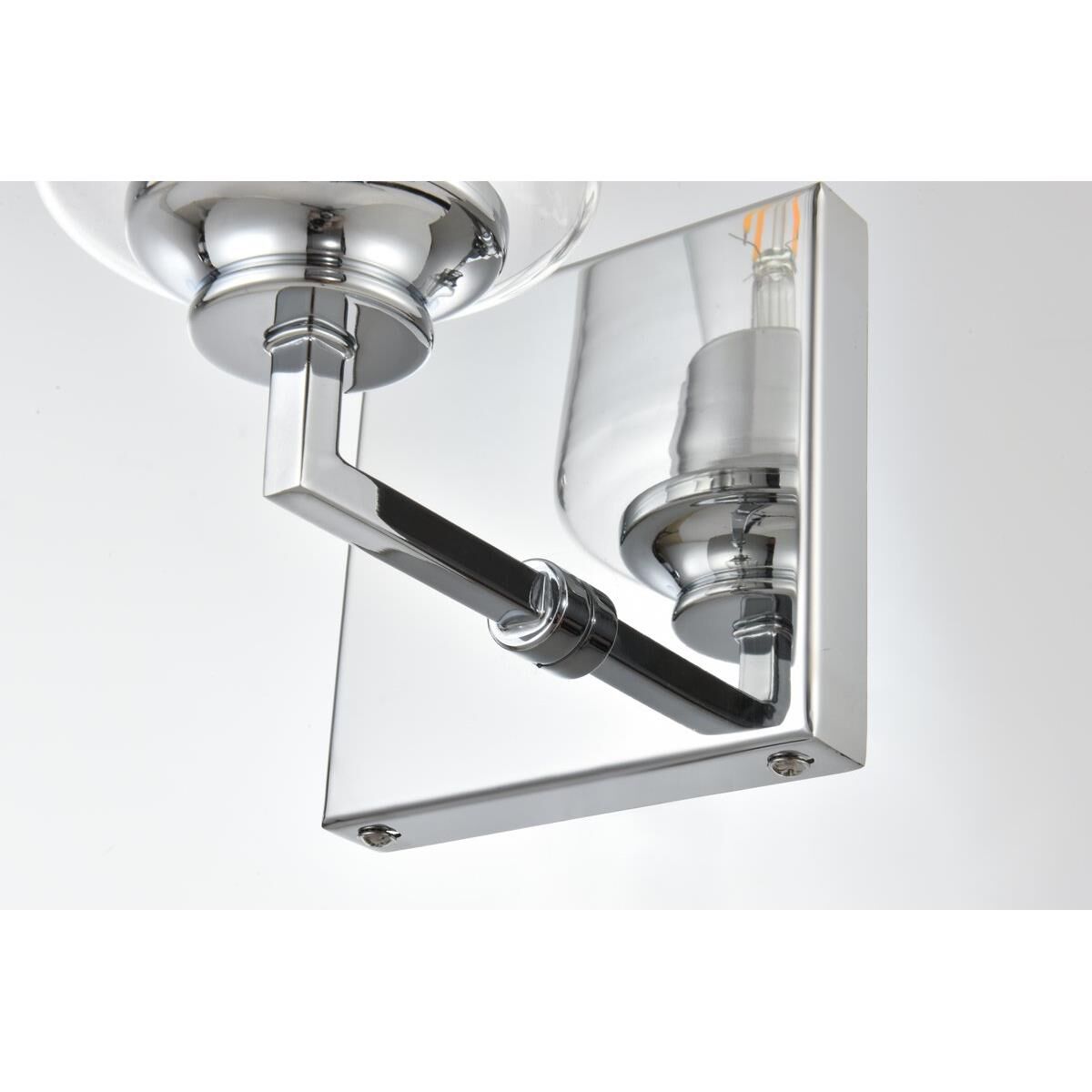 Shown in Chrome  finish and Clear glass