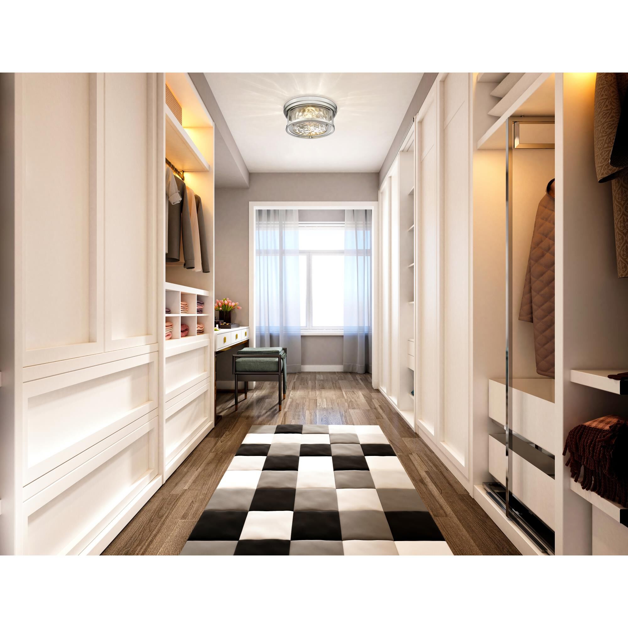 Shown in Brushed Nickel finish and Inner Clear Water and Outer Clear glass and No Shade shade