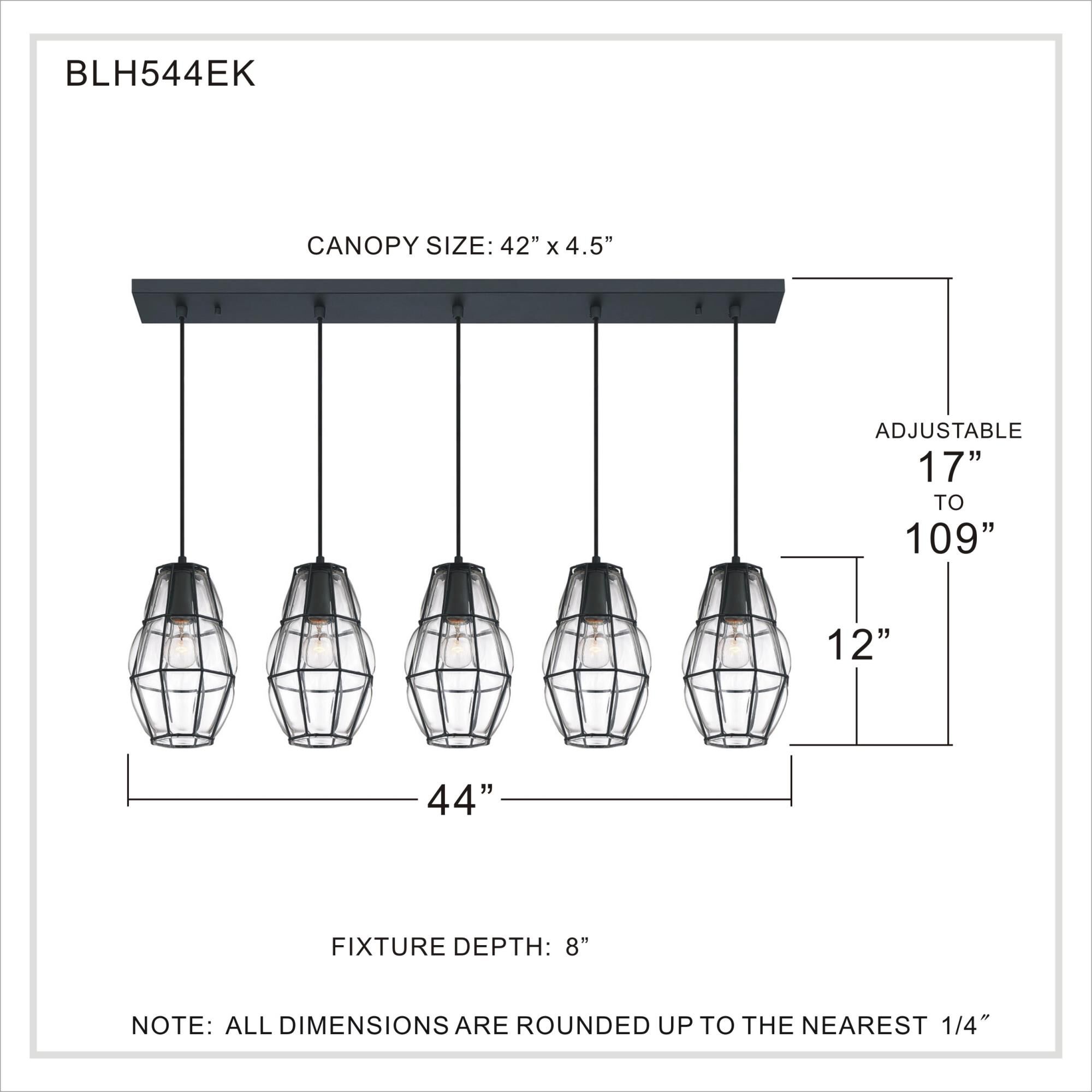 44 Inch 5 Light Linear Suspension Light by Quoizel