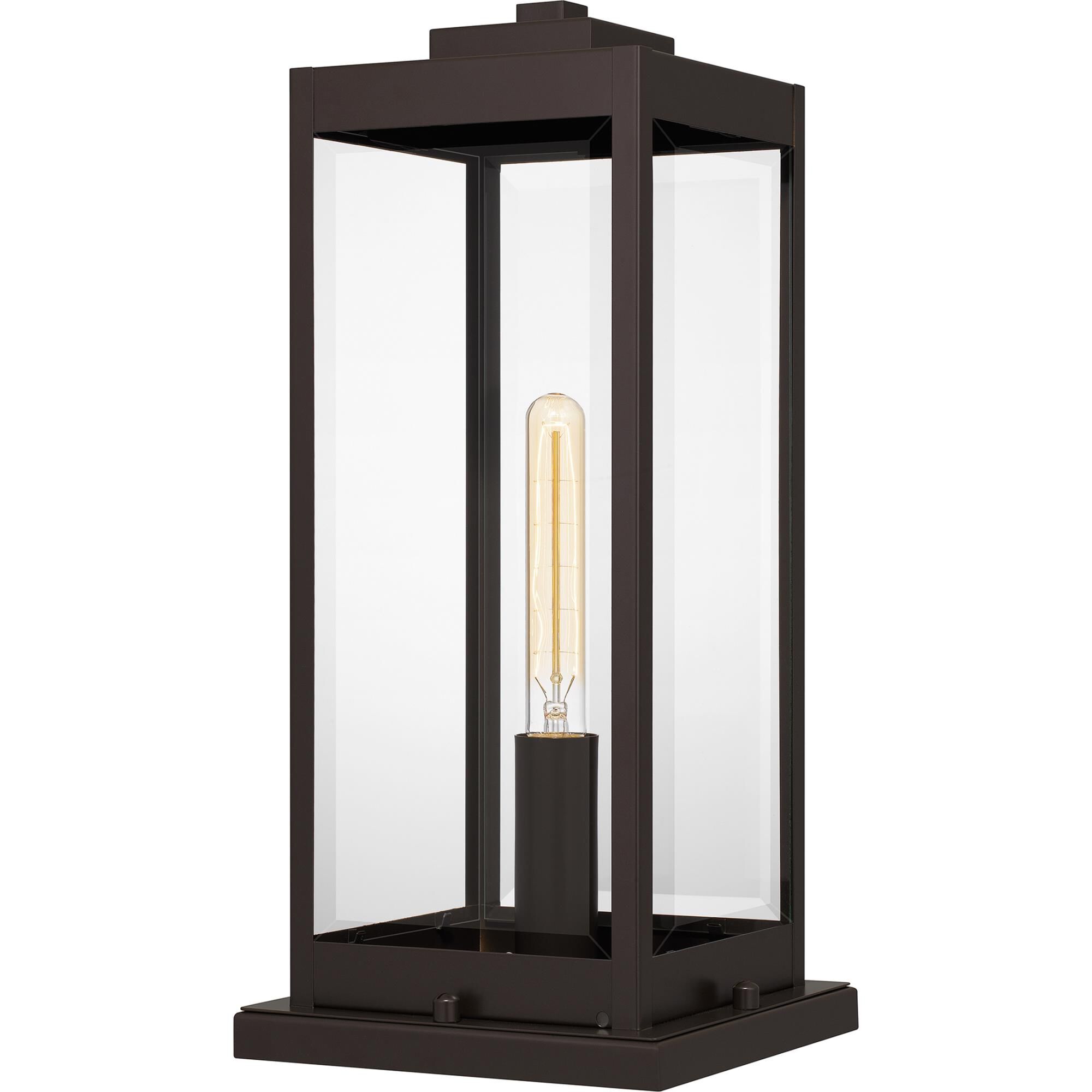 Shown in Western Bronze finish and Clear Beveled glass and Clear Beveled Glass shade