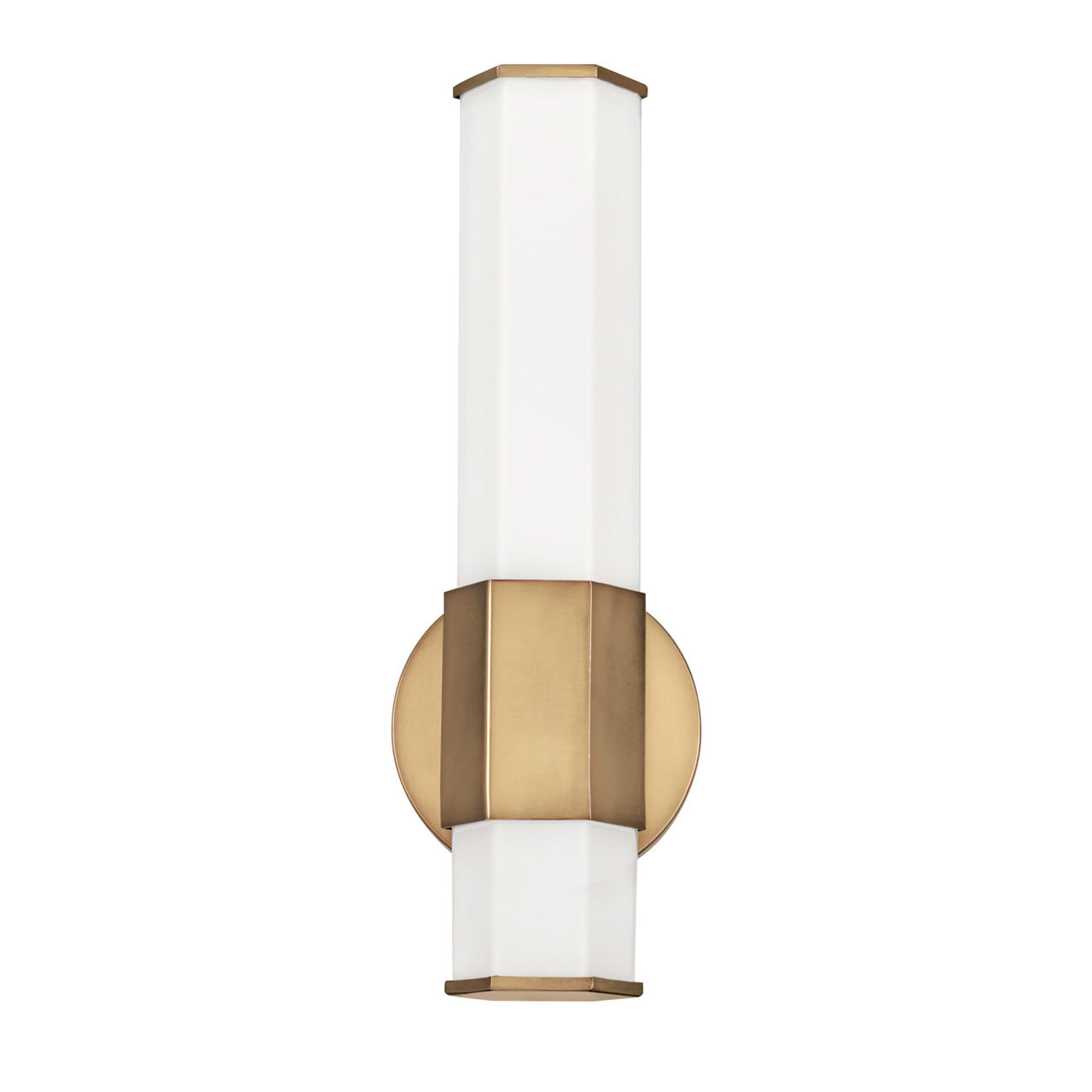Shown in Heritage Brass finish and Etched glass
