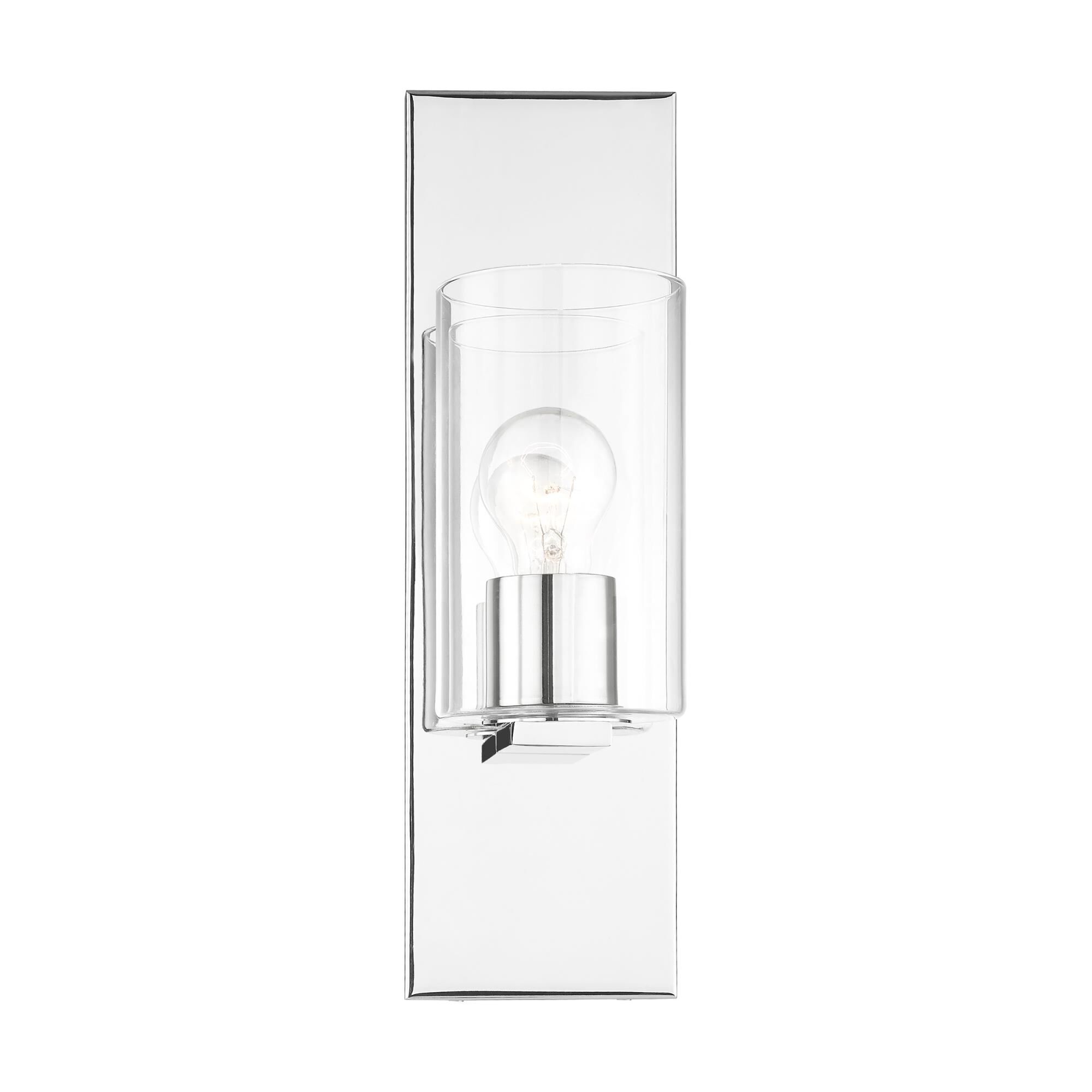 Shown in Polished Chrome finish and Clear glass and Clear Glass shade