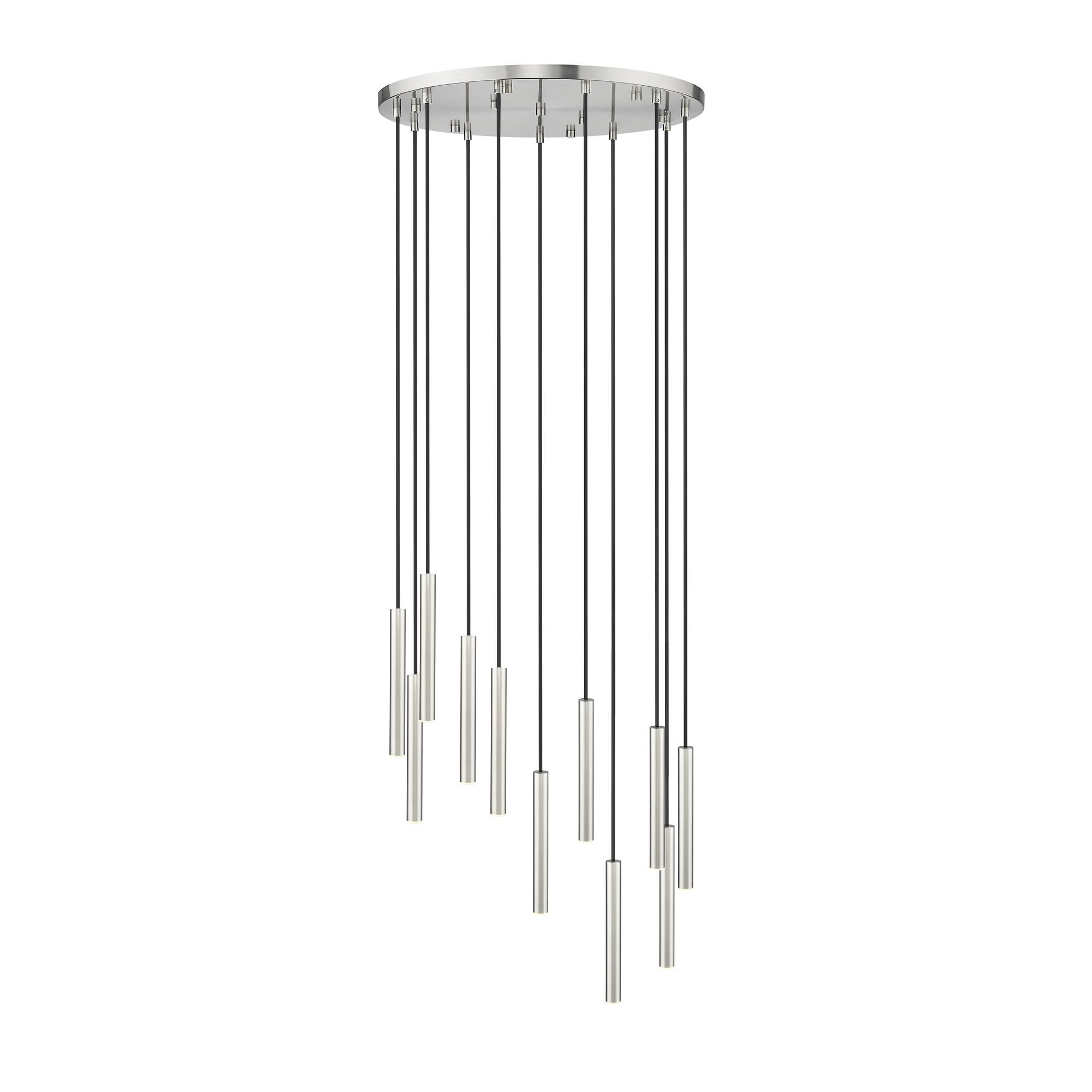 Shown in Brushed Nickel finish and Brushed Nickel glass and Brushed Nickel shade