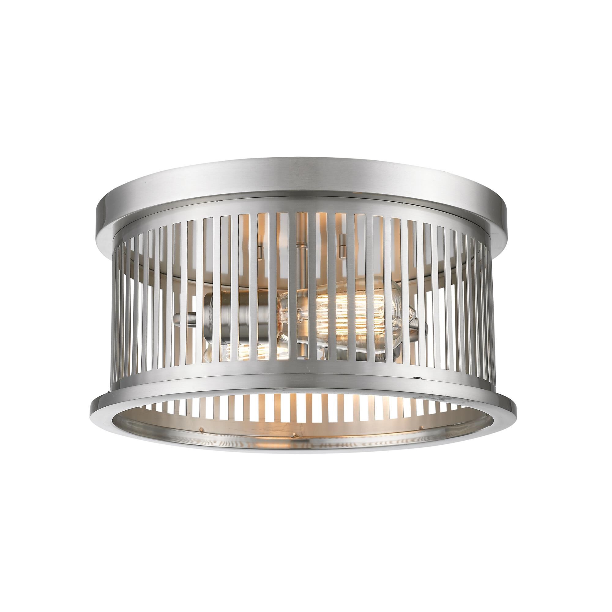 Shown in Brushed Nickel finish and Steel glass and Steel shade