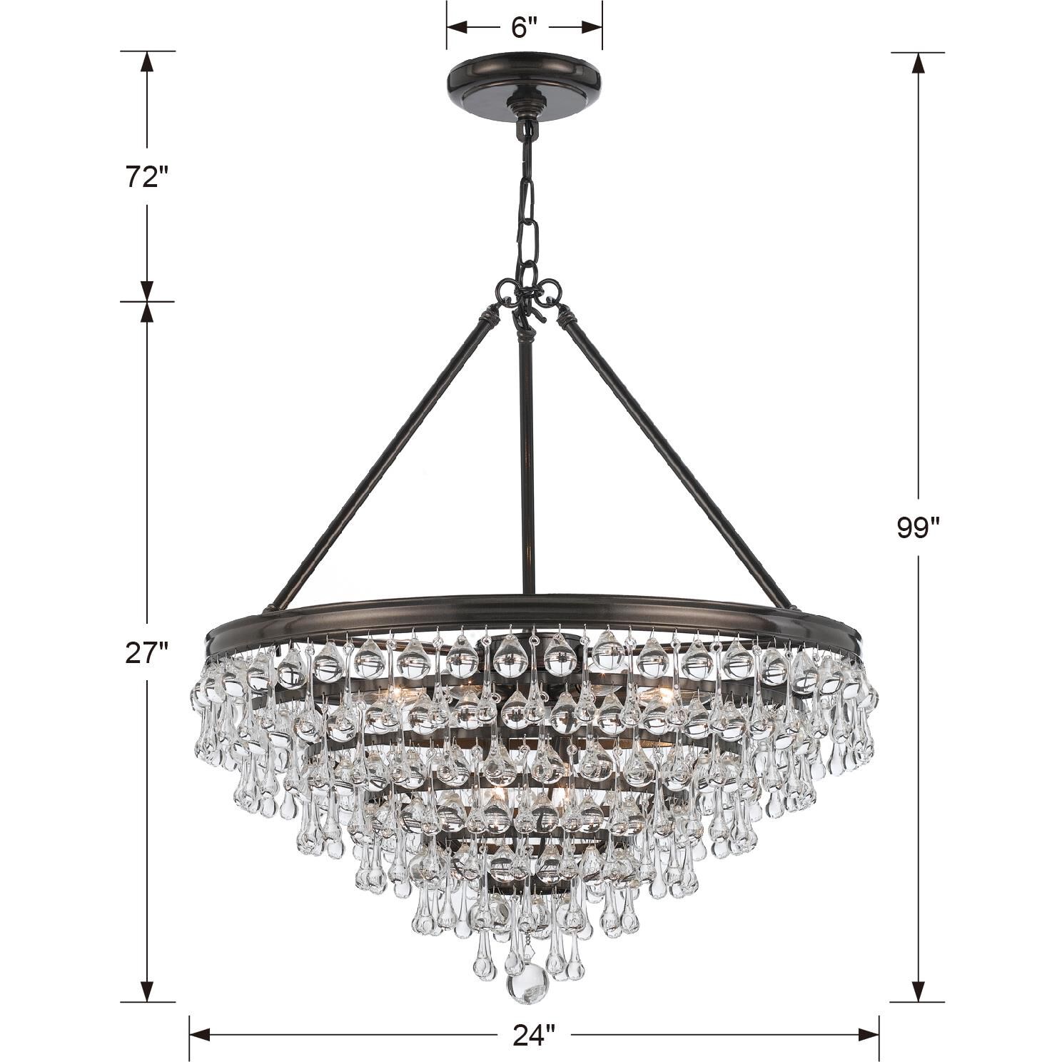 Shown in Vibrant Bronze finish and Clear Glass Drops crystal