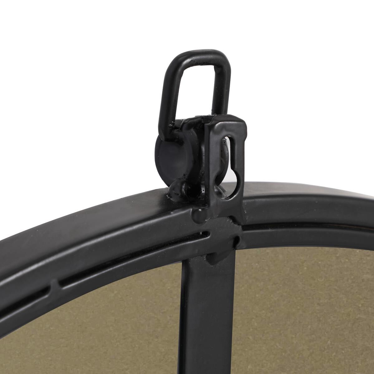 Shown in Black finish and Clear Mirror Beveled glass