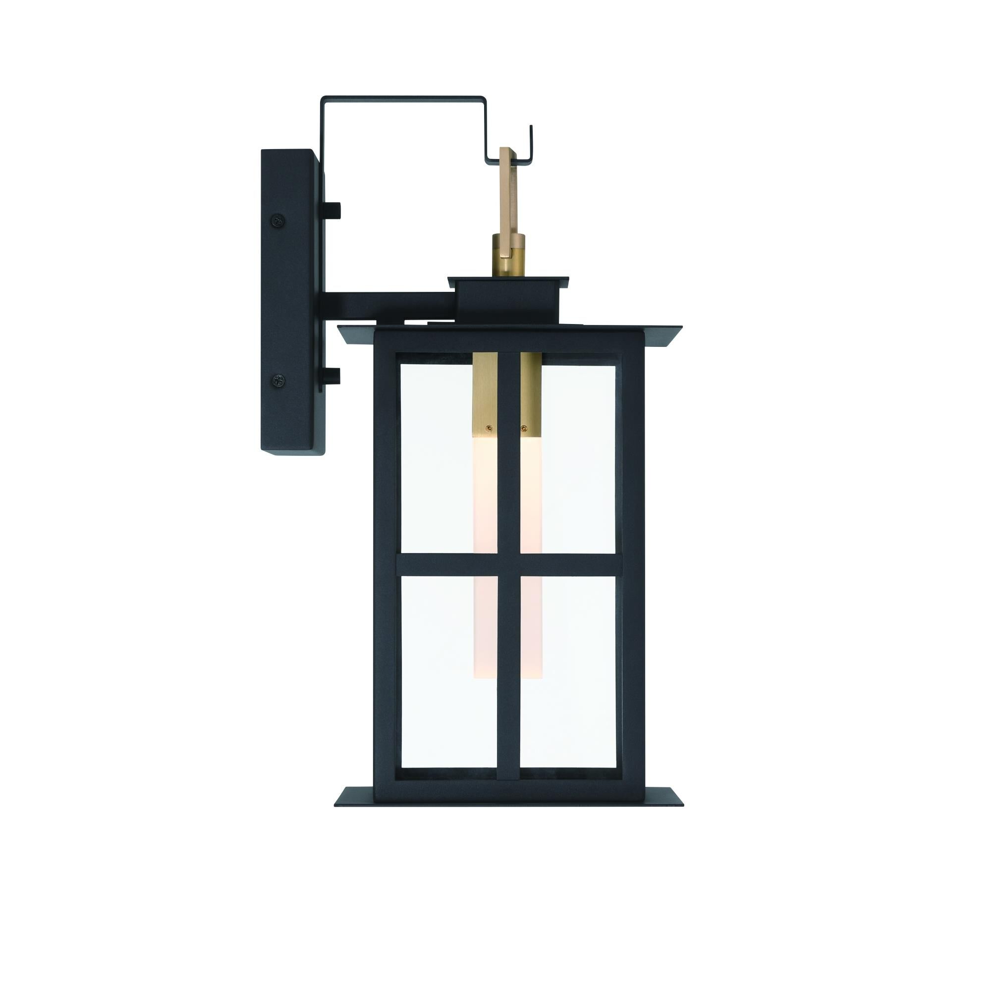 Shown in Brass-Black finish and Clear  glass