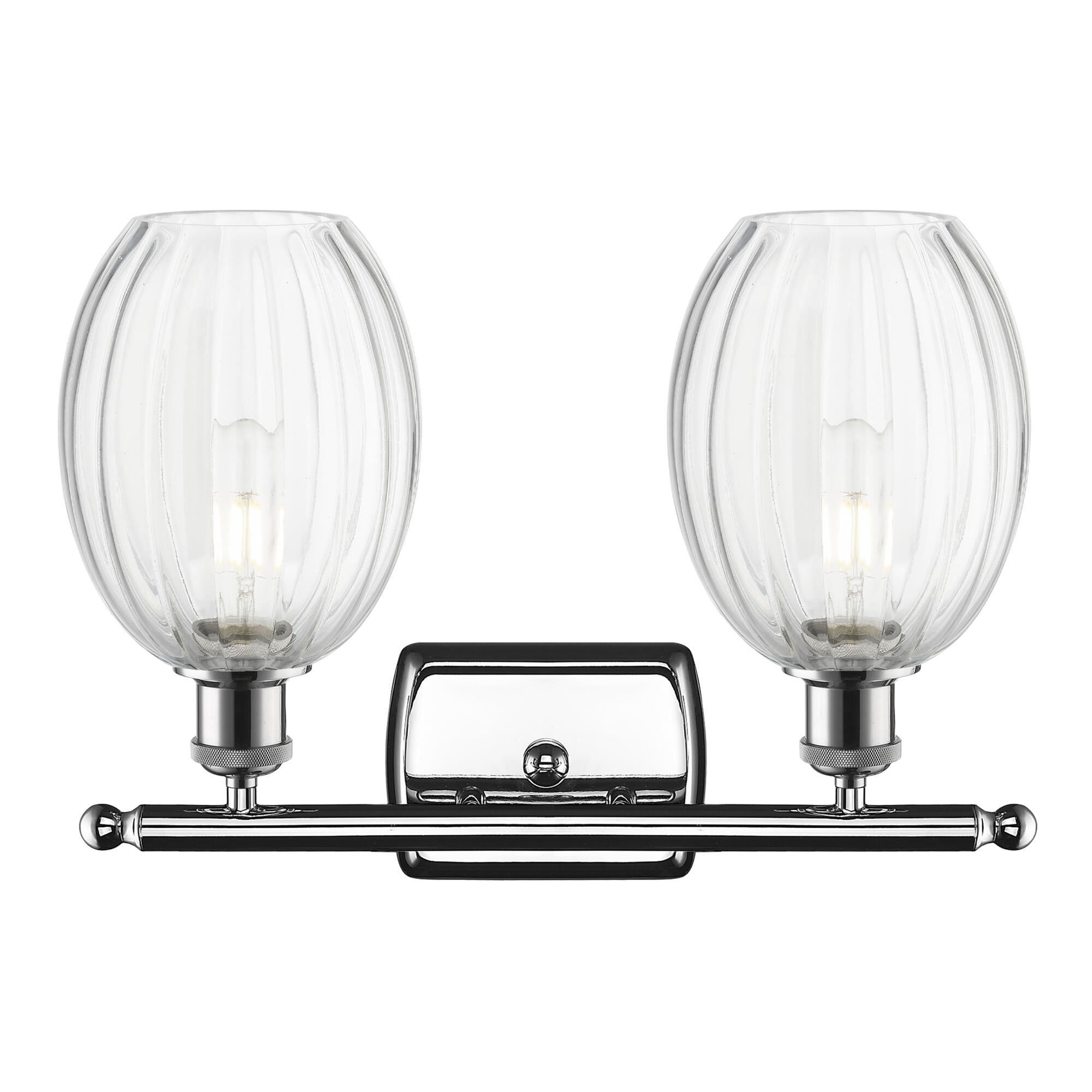 Shown in Polished Chrome finish and Clear glass