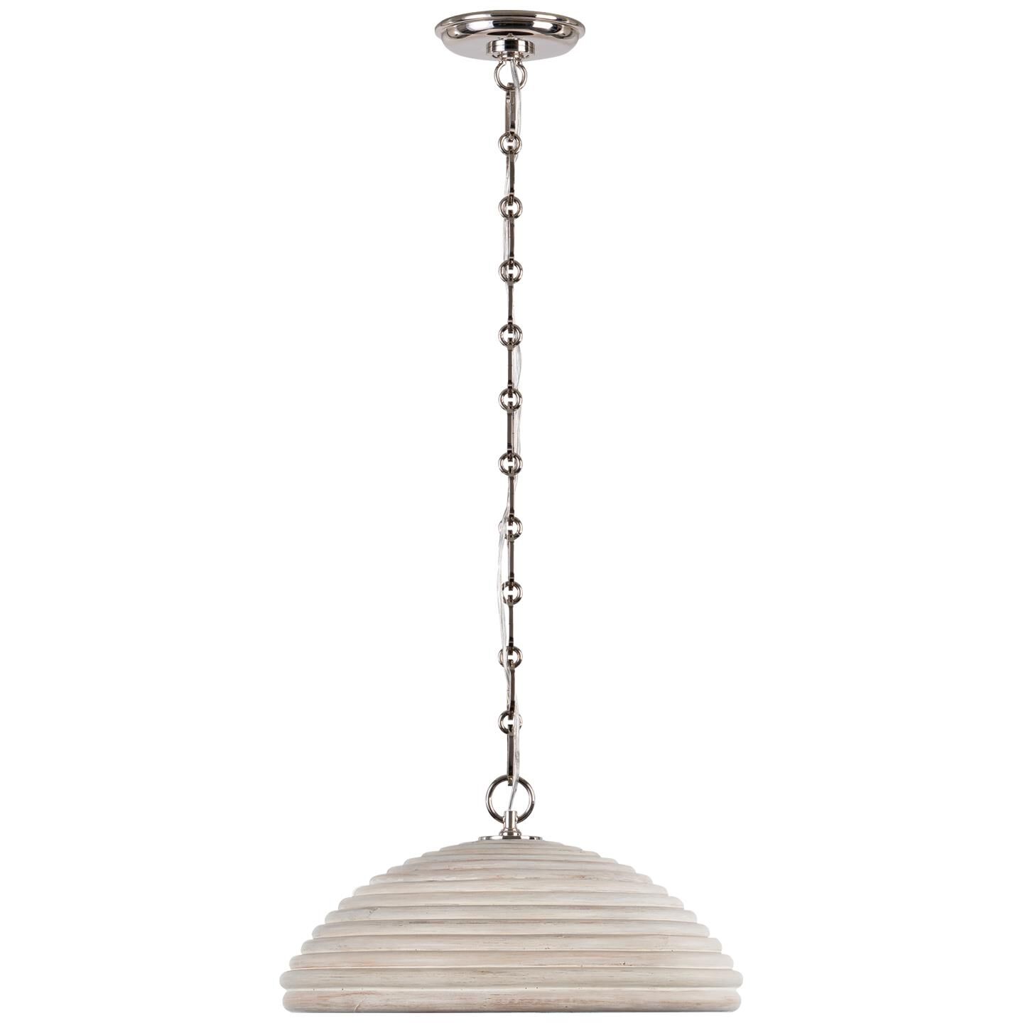 Shown in Polished Nickel finish and Ash Rattan shade
