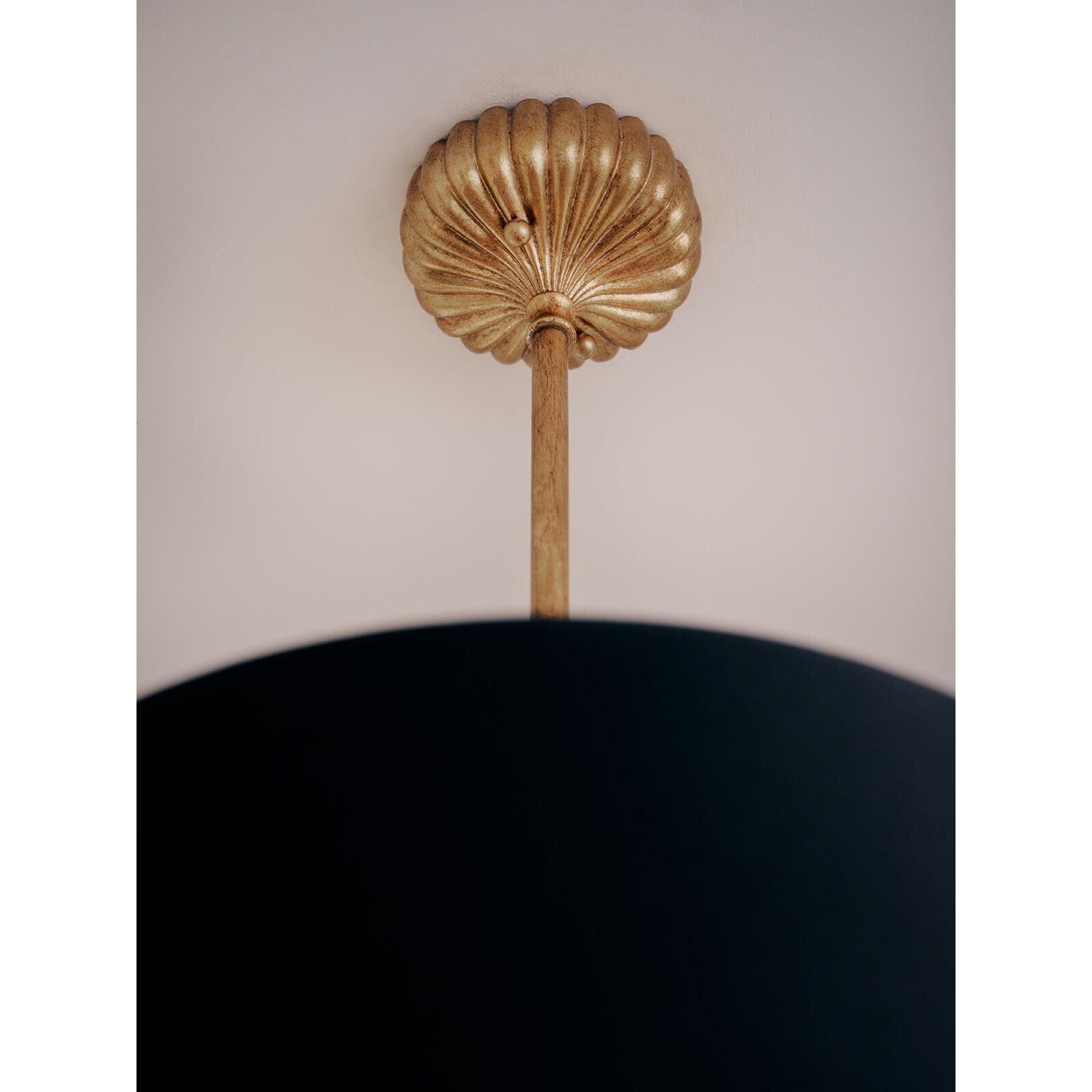 Shown in Antique Gold Leaf finish and Linen shade