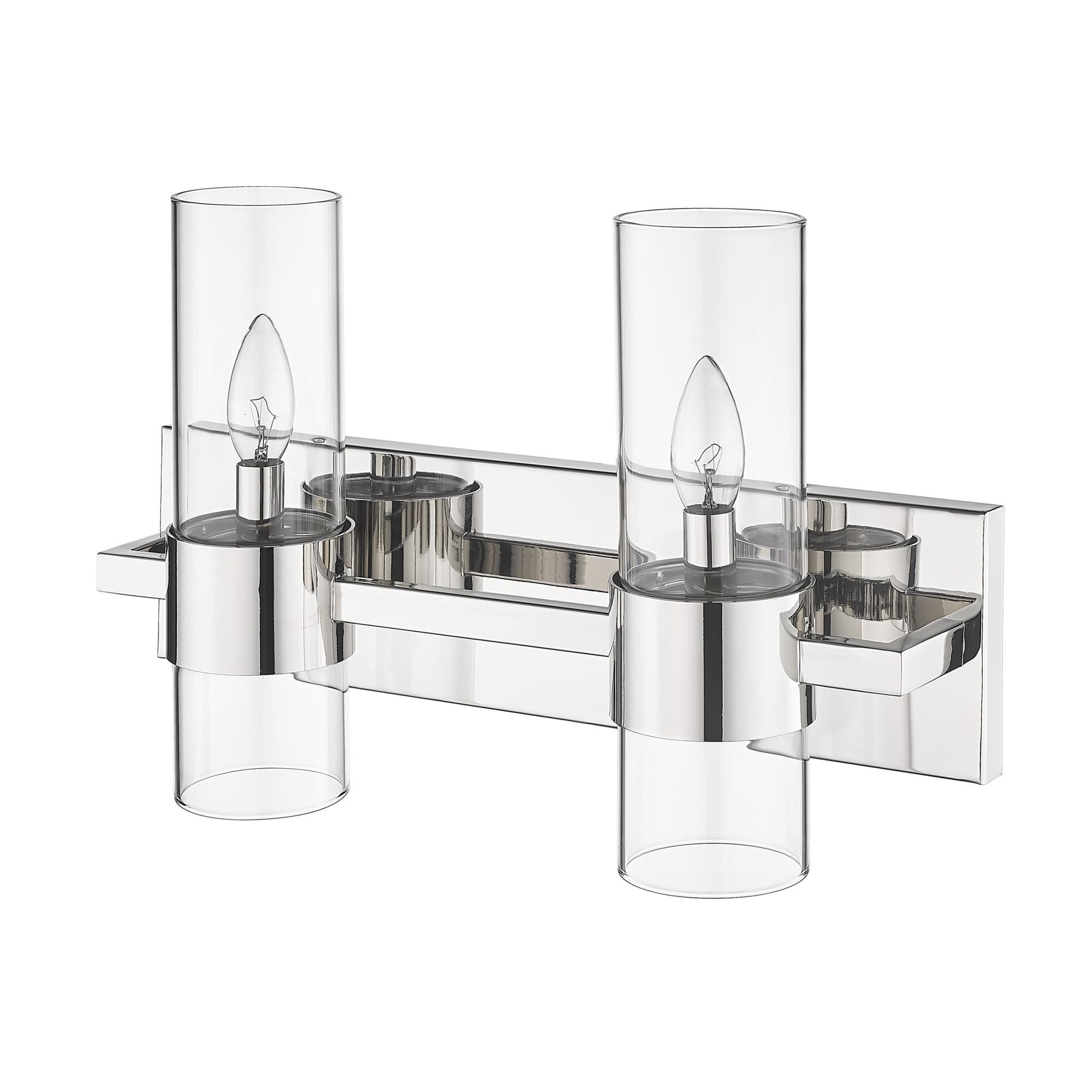 Shown in Polished Nickel finish and Clear glass