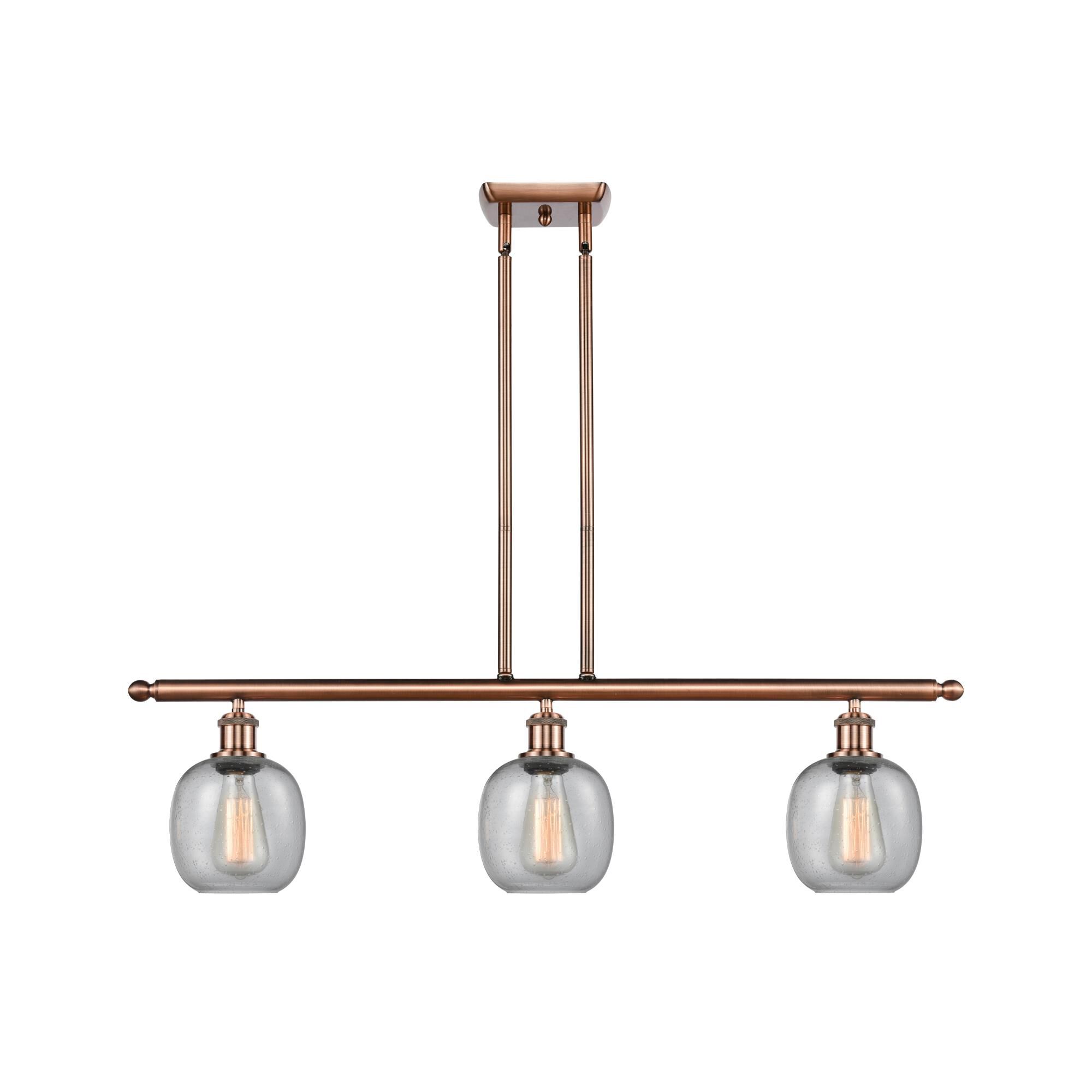 Shown in Antique Copper finish and Sphere glass and Glass shade