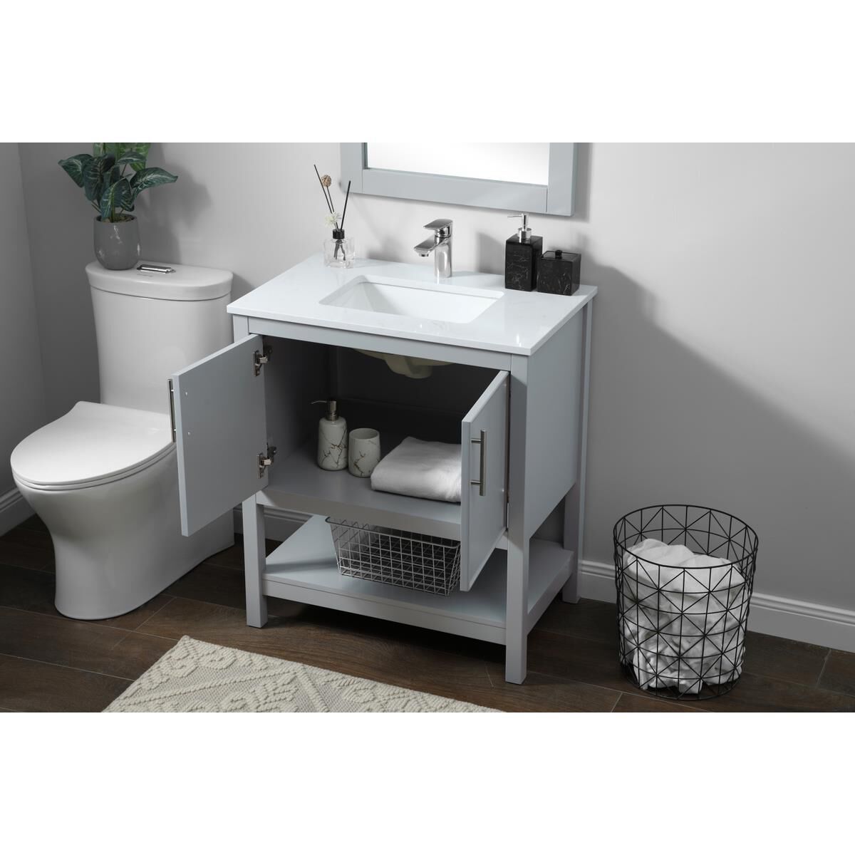 Shown in Grey finish