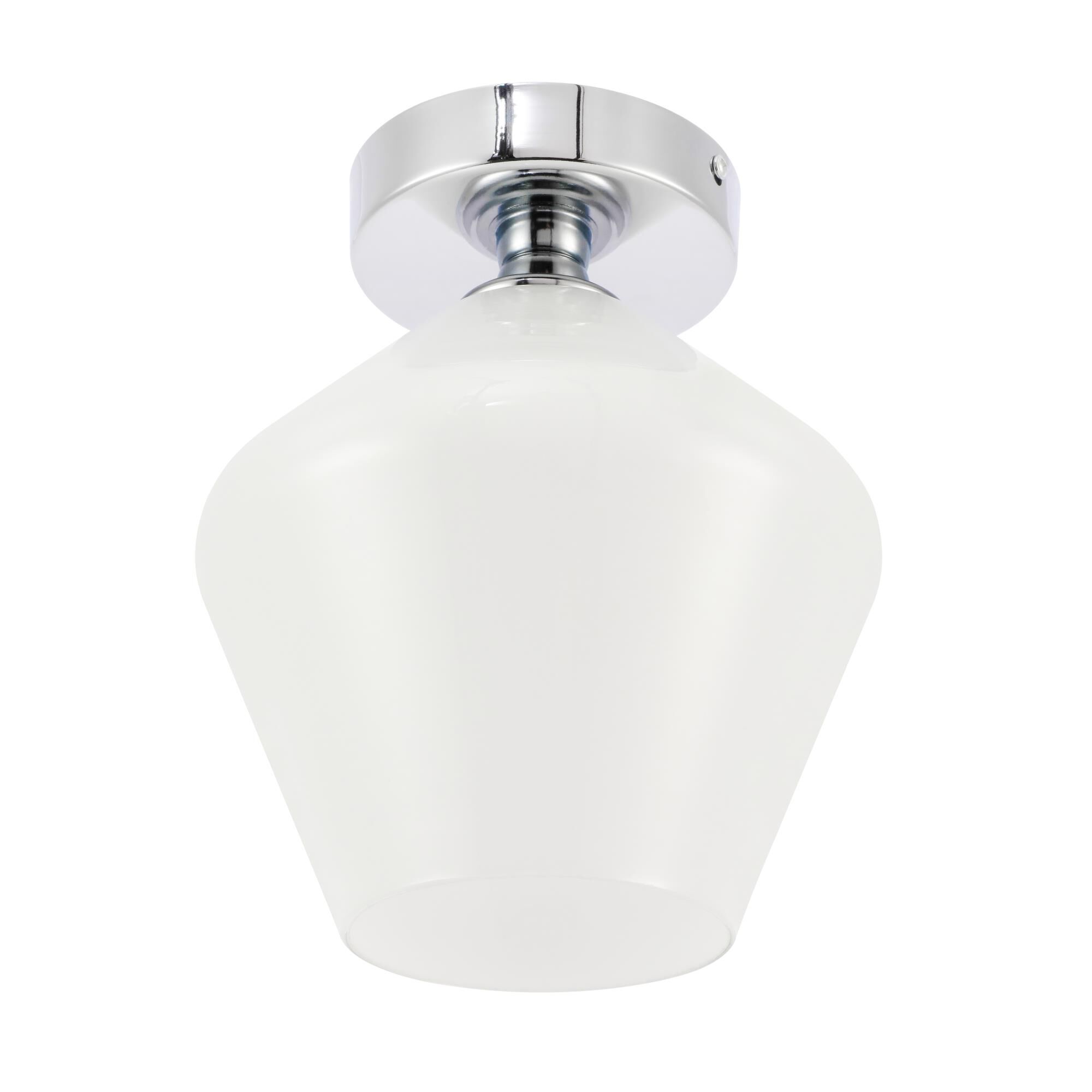 Shown in Chrome finish and Frosted White  glass