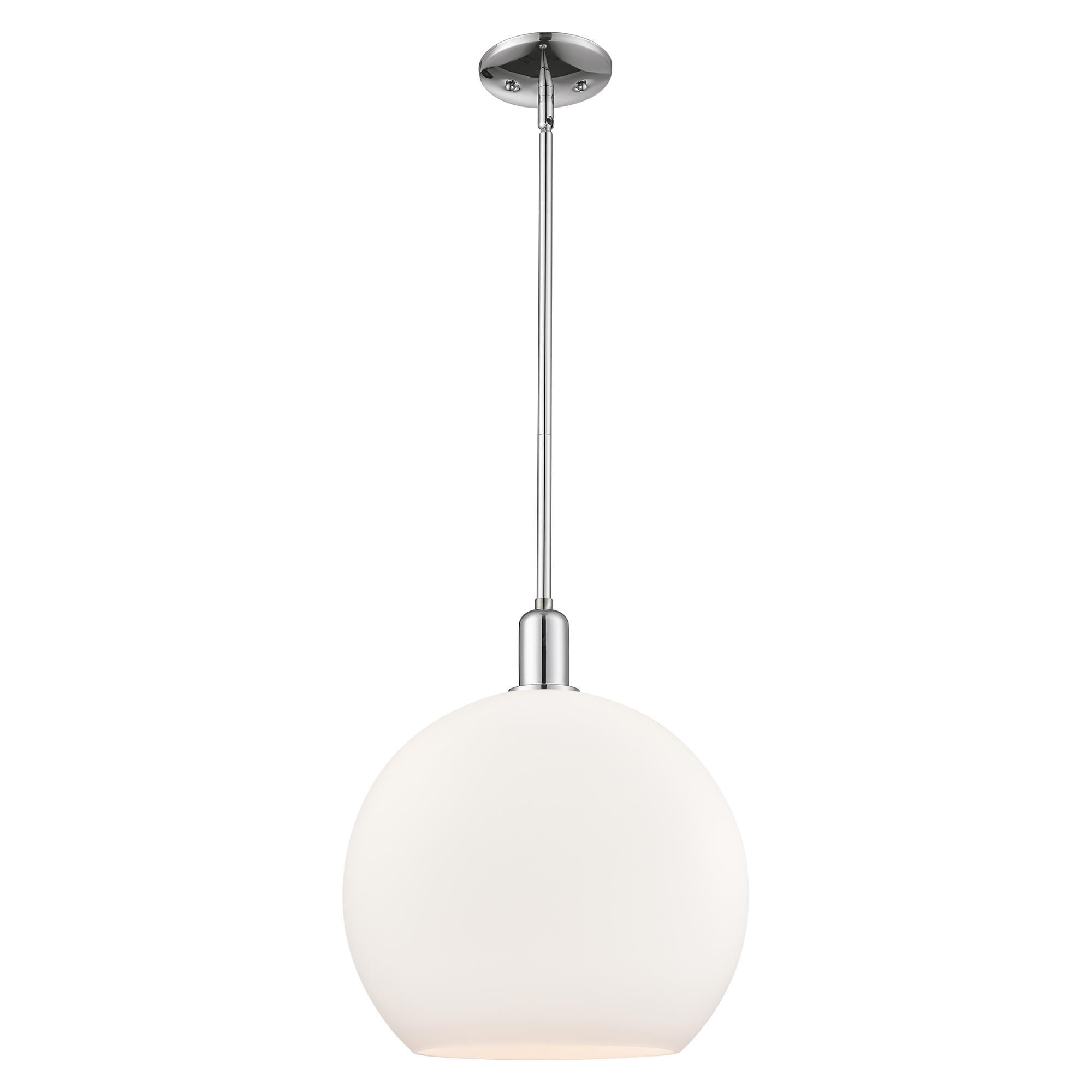 Shown in Polished Chrome finish and Matte White glass