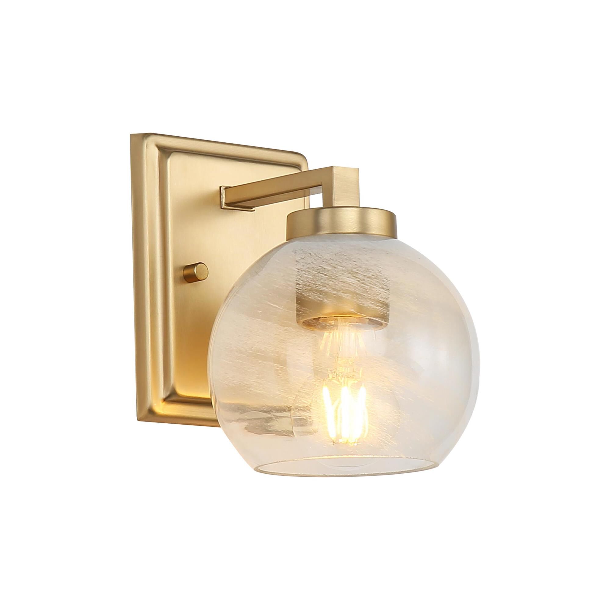 Shown in Brushed Champagne Bronze finish and Alabaster shade