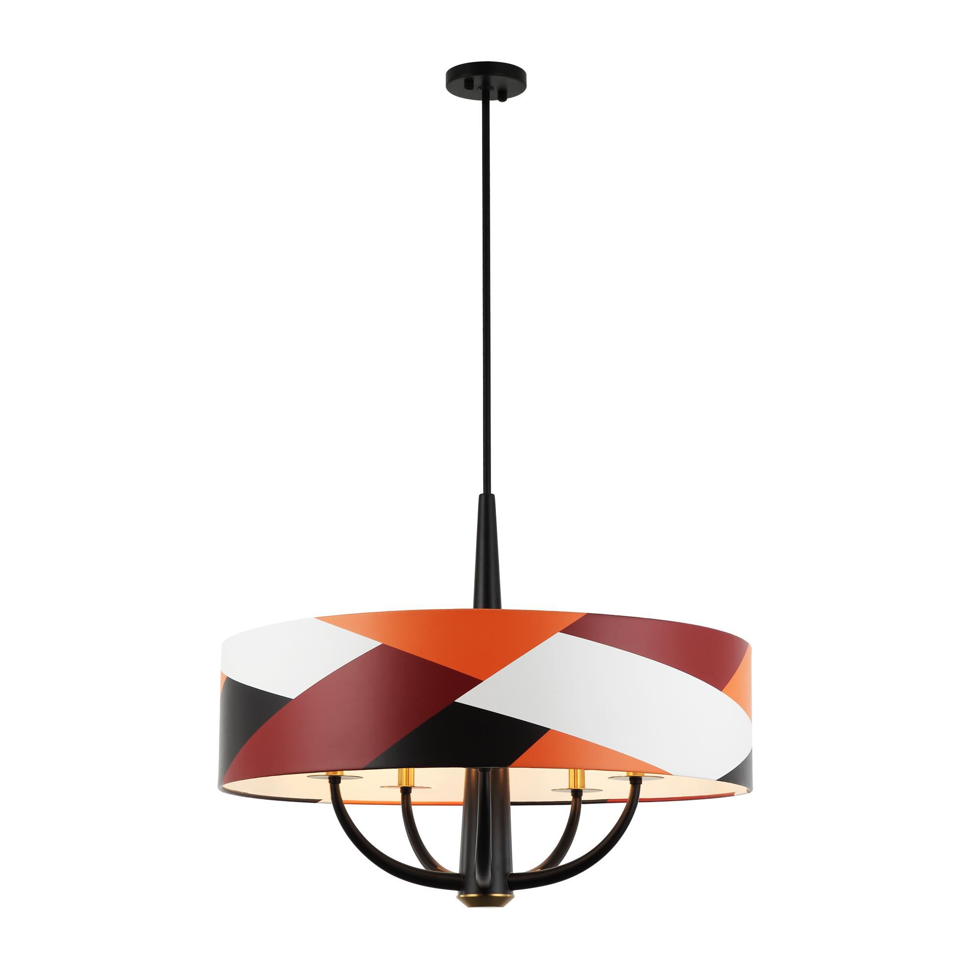 Shown in Black/Satin Brass/Patchwork finish and Patchwork shade