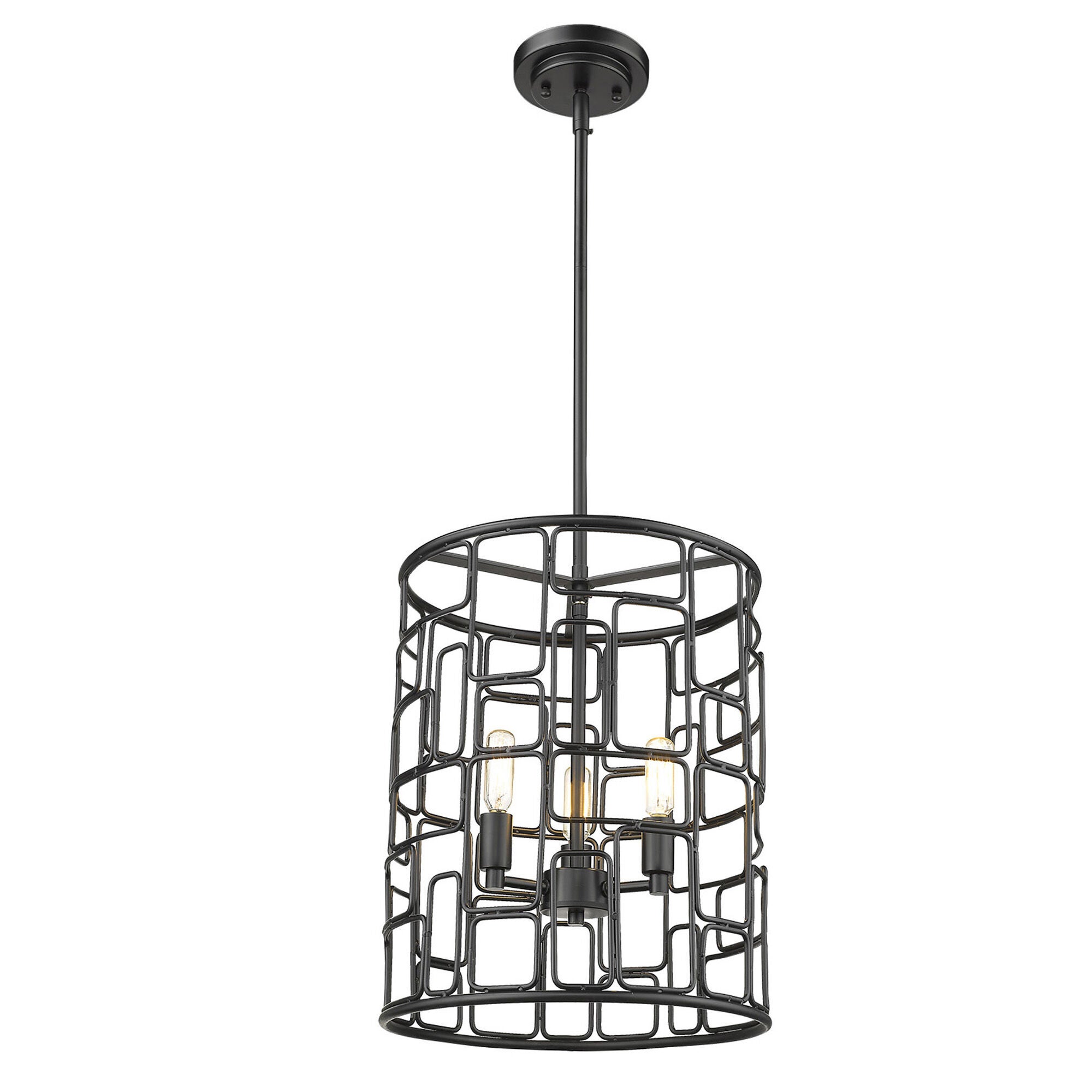 Shown in Matte Black finish and -- glass and -- shade