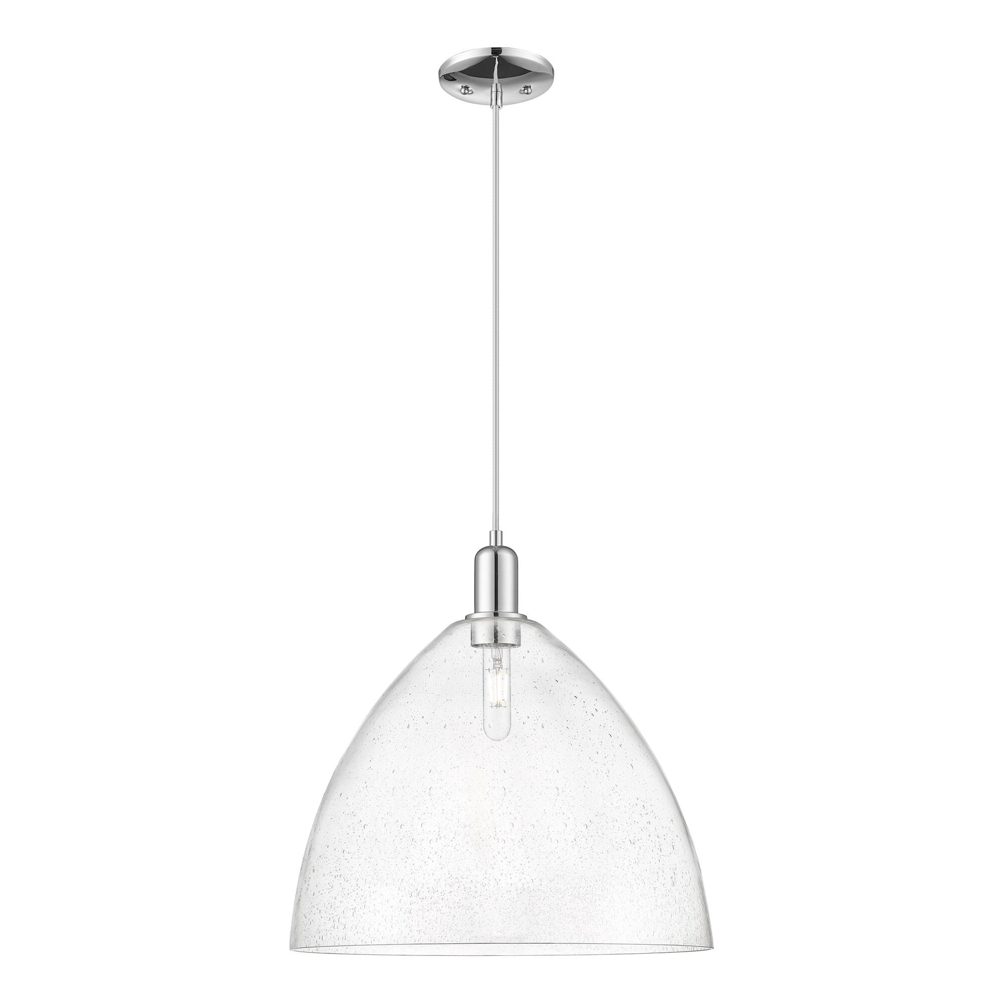Shown in Polished Chrome finish and Seedy glass