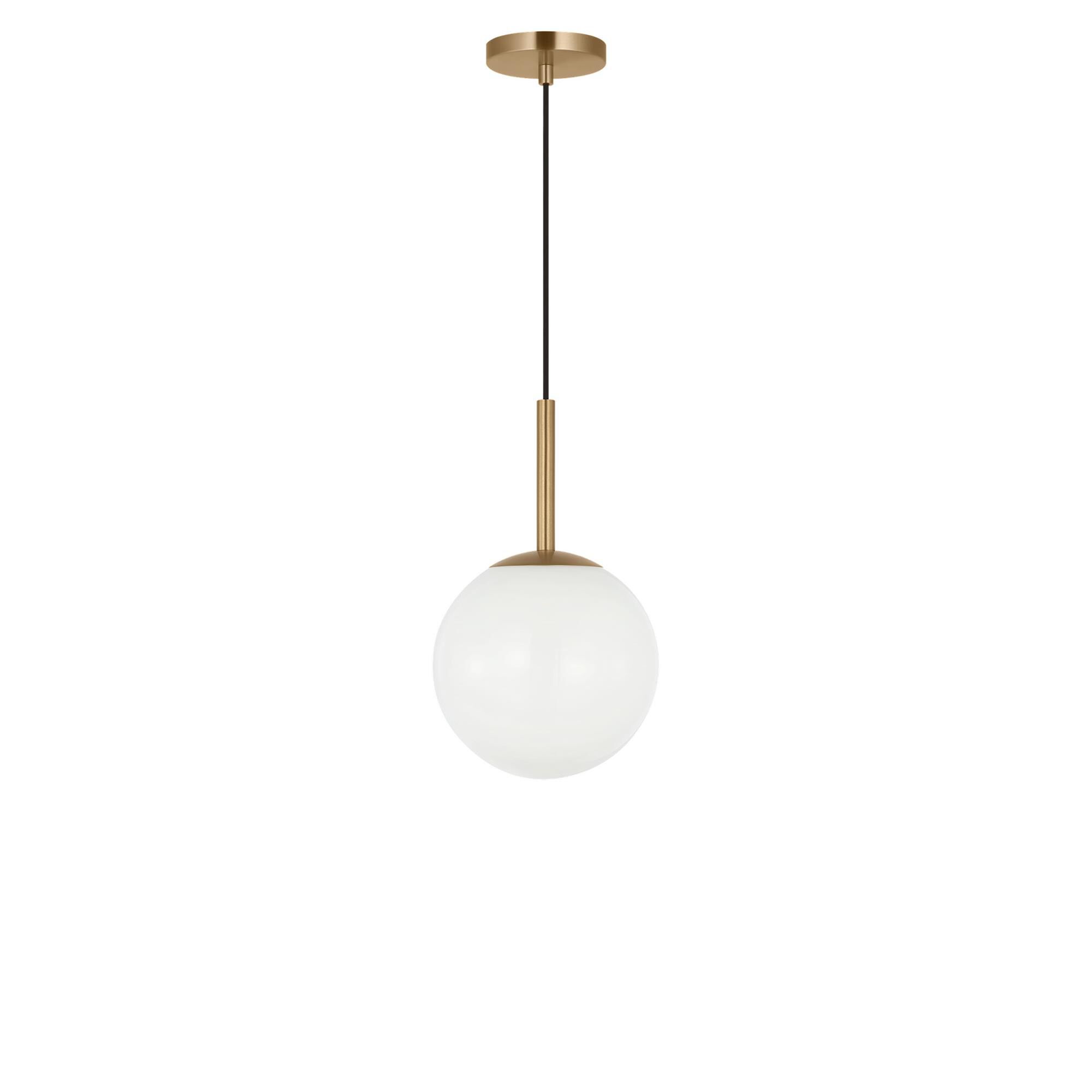 Shown in Satin Brass finish and Clear White glass