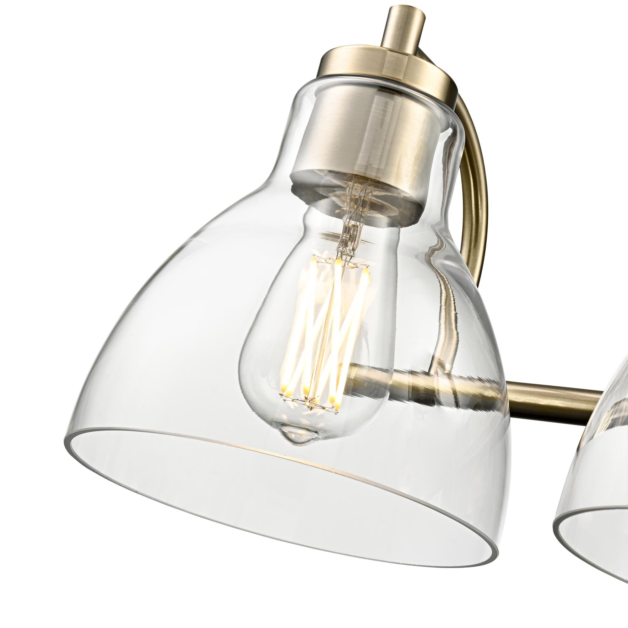 Shown in Modern Gold finish and Clear glass