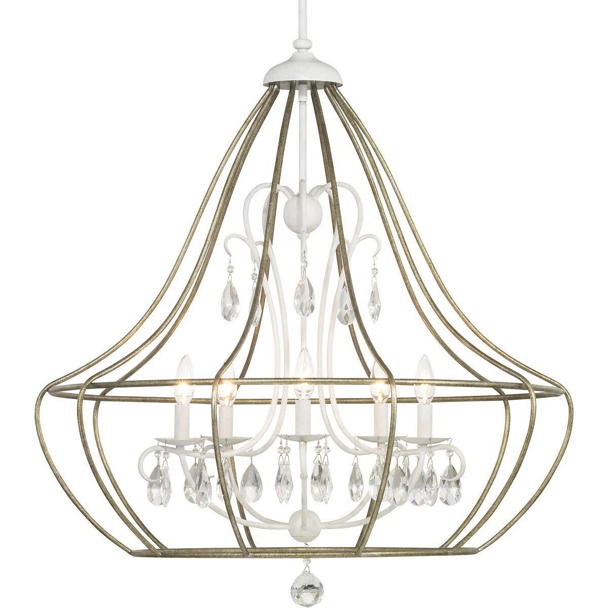 Fleurette 32 Inch 5 Light Chandelier by Progress Lighting