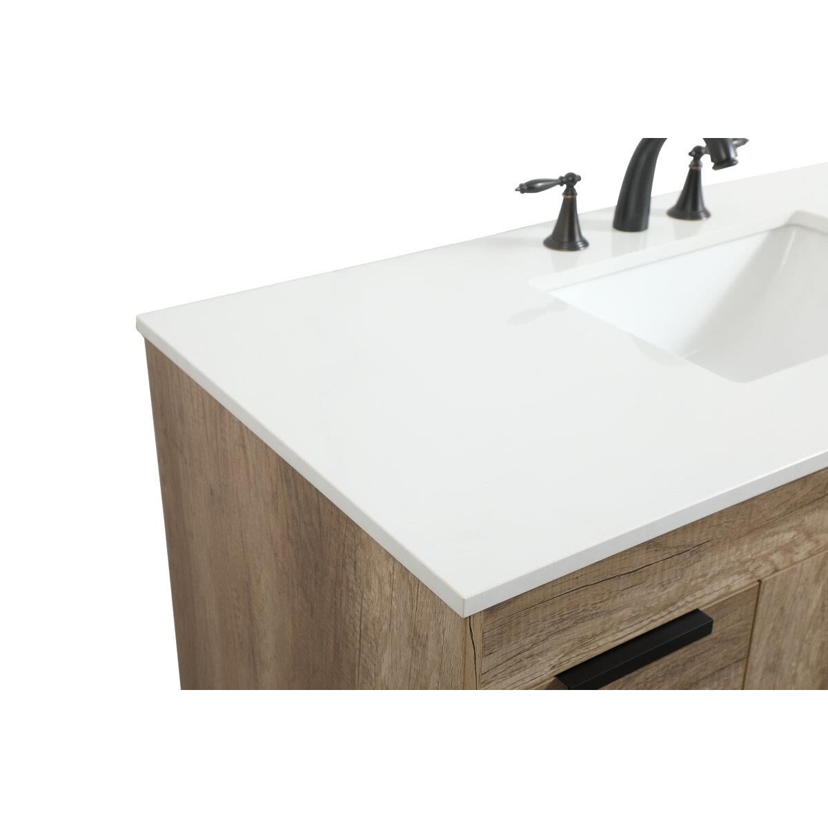 Shown in Natural Oak finish and Without Backsplash accent