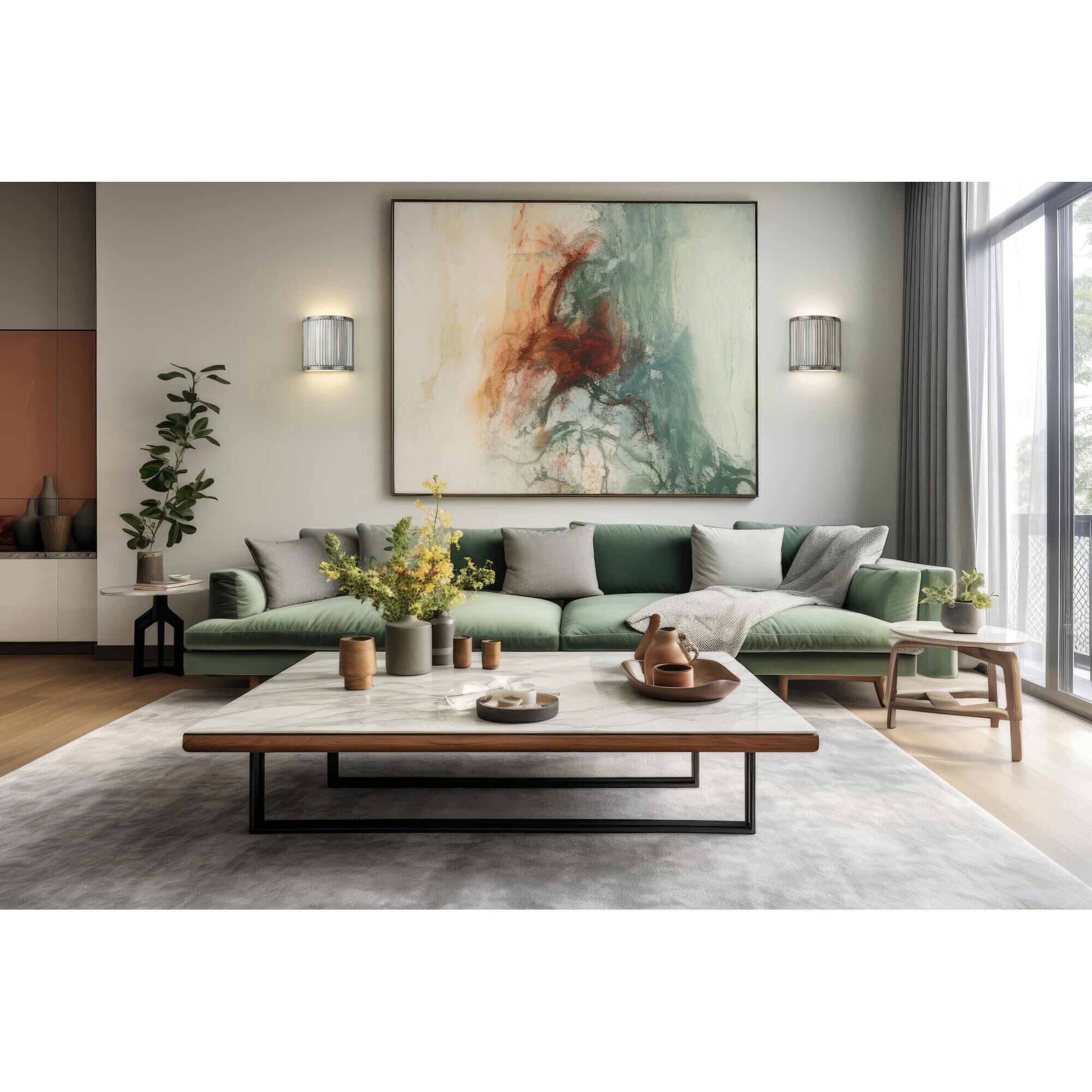 Shown in Brushed Nickel finish and Frosted glass and Frosted shade