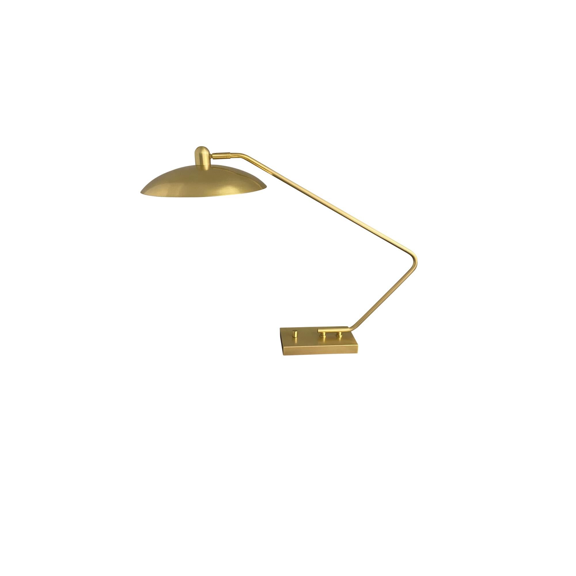 Shown in Natural Brass finish and Metal shade