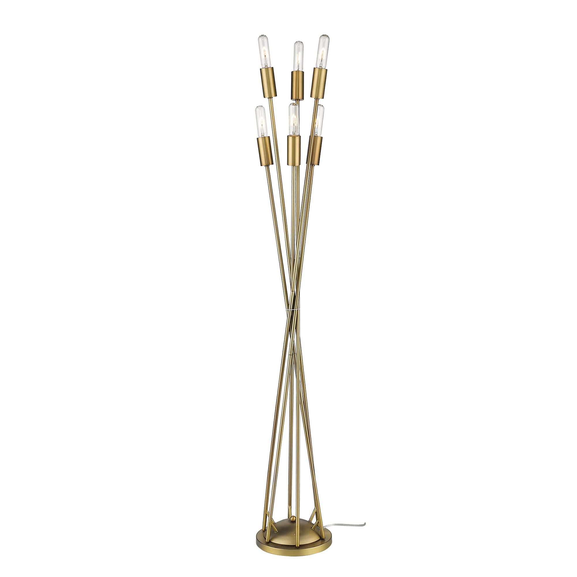 Shown in Aged Brass finish and -- glass and -- shade