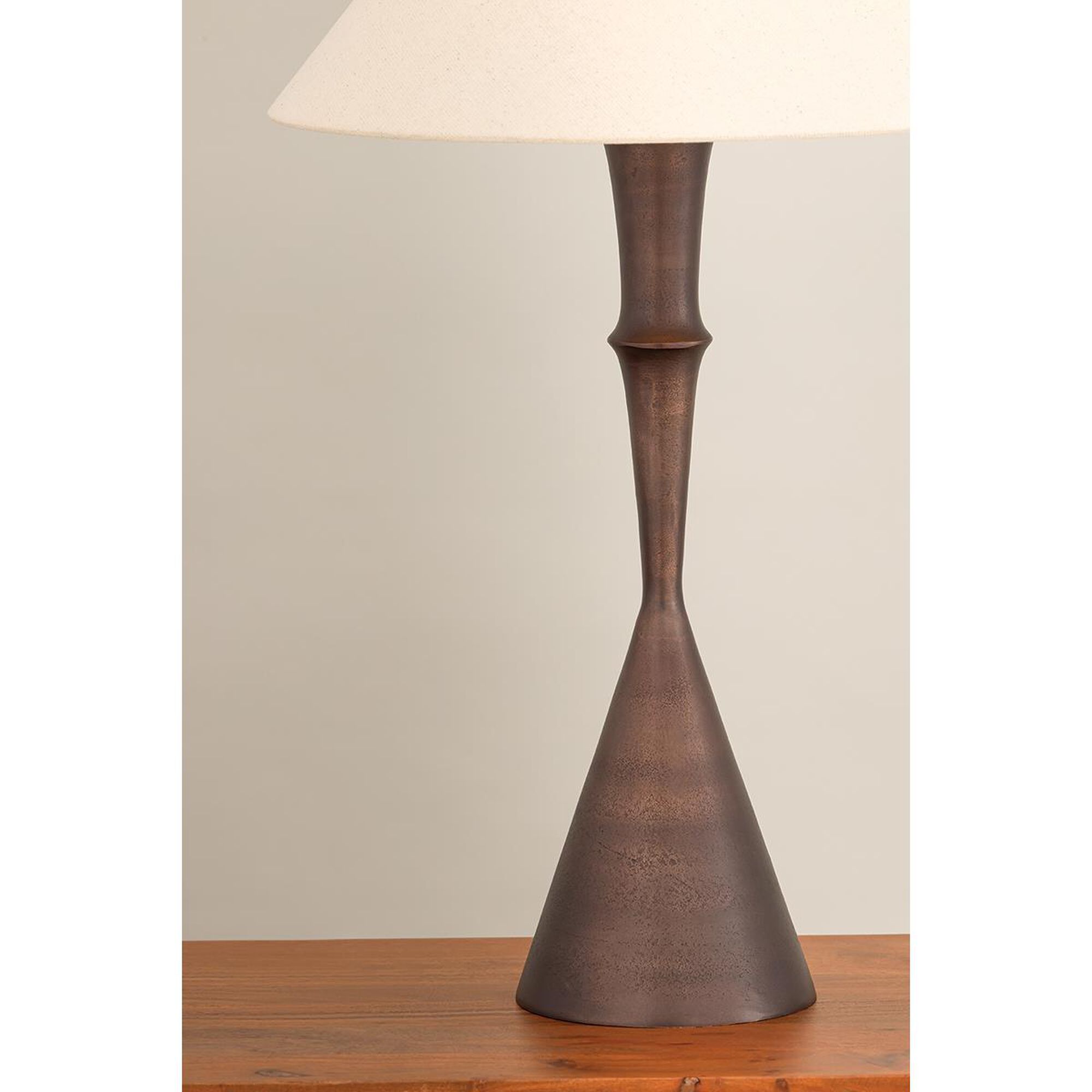 Shown in Bronze finish and Textured Cream shade