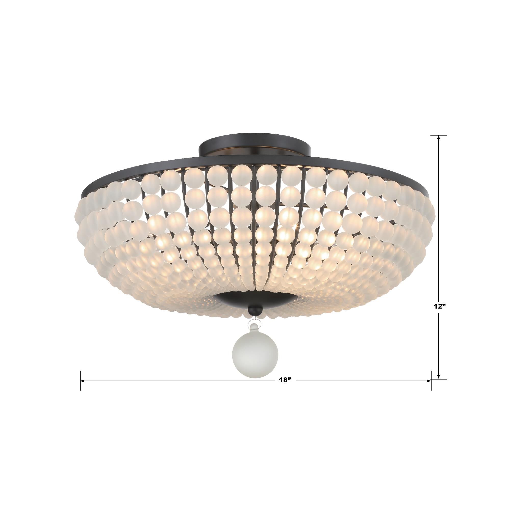 Shown in Matte Black finish and Frosted Glass Beads crystal