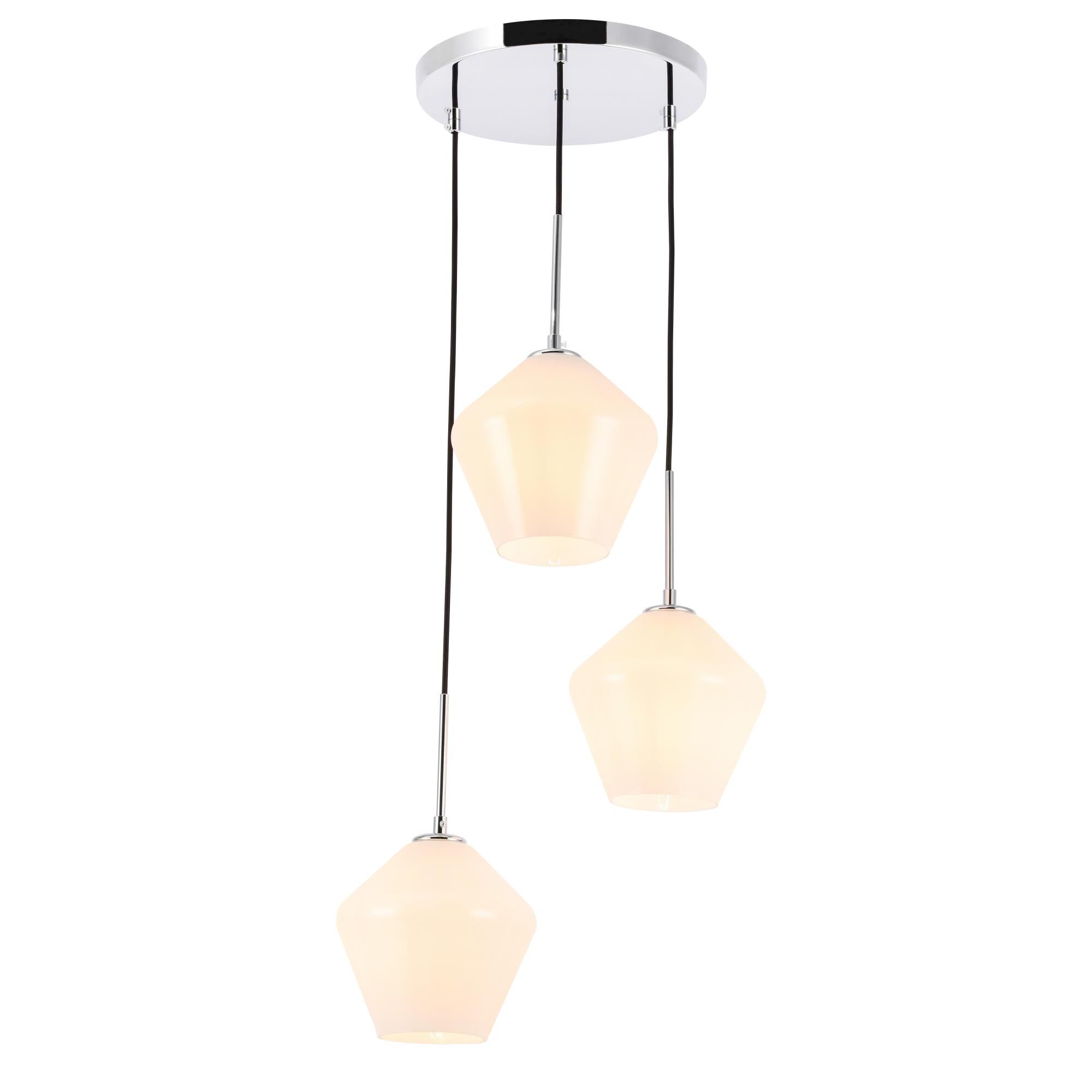 Gene 18 Inch 3 Light Multi Light Pendant by Elegant Lighting