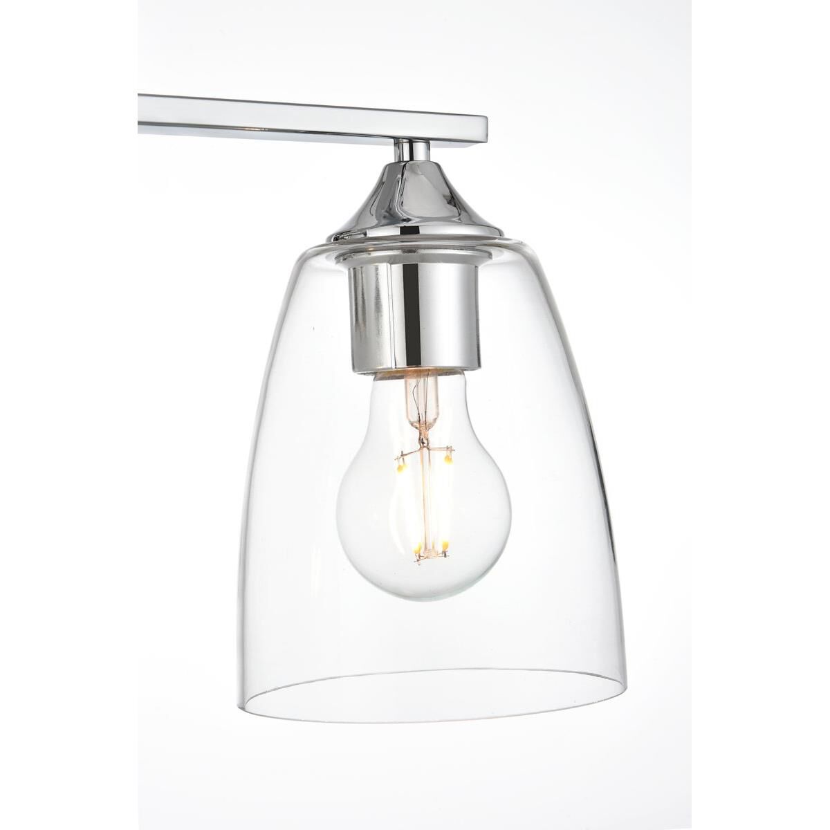 Shown in Chrome  finish and Clear glass