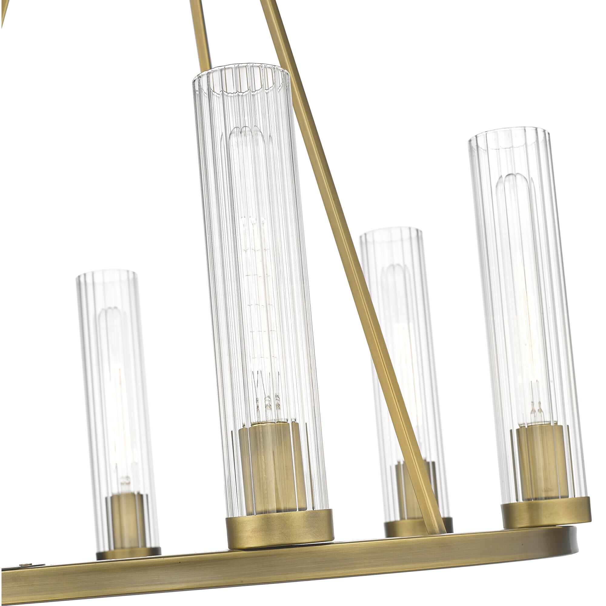 Shown in Rubbed Brass finish and Glass shade