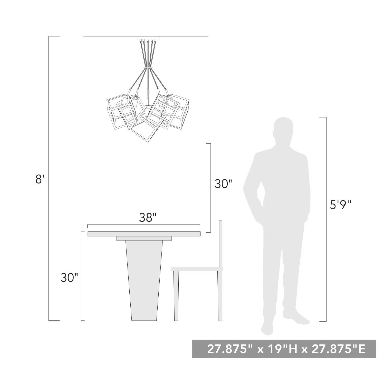 Cassio 27 Inch Large Pendant by Golden Lighting