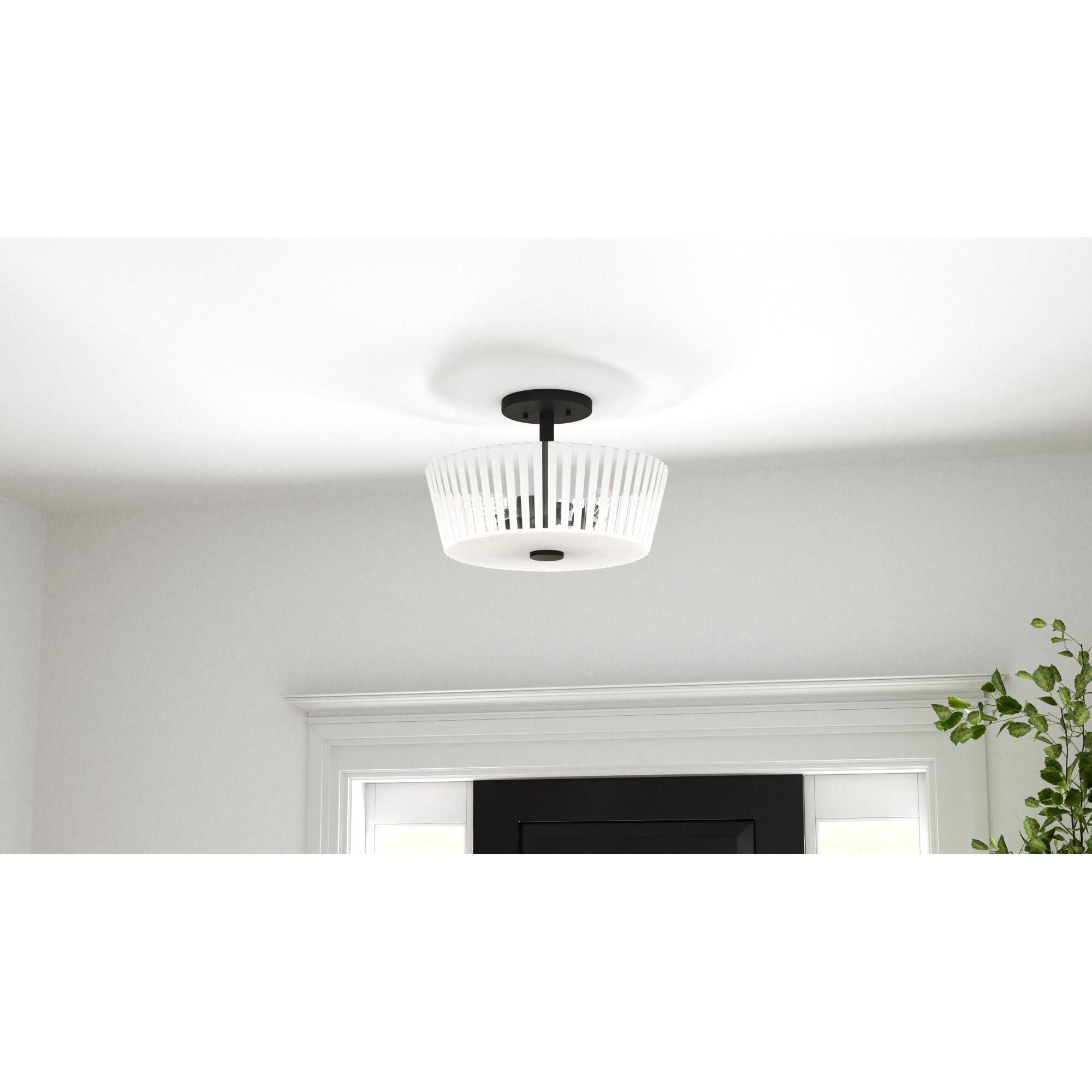 Gray 16 Inch Semi Flush Mount by Quoizel