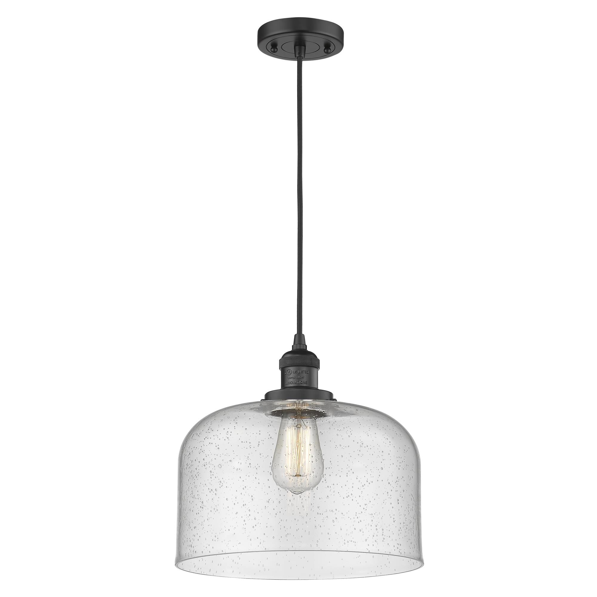 Shown in Matte Black finish and Seedy glass