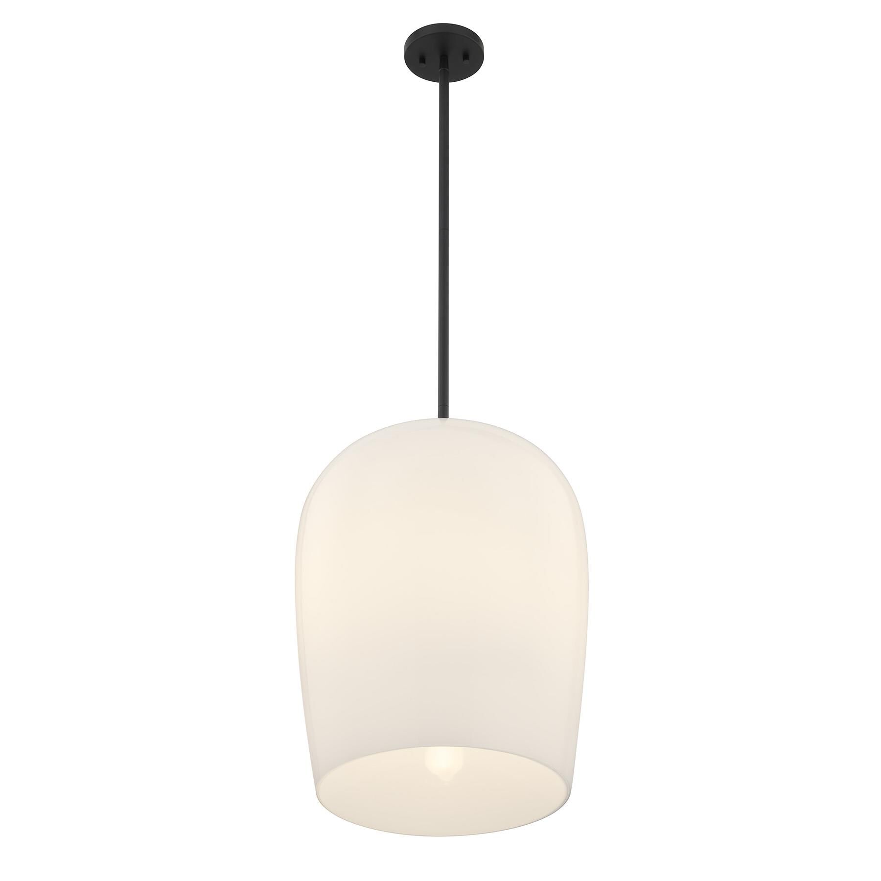 Shown in Matte Black finish and White Opal glass